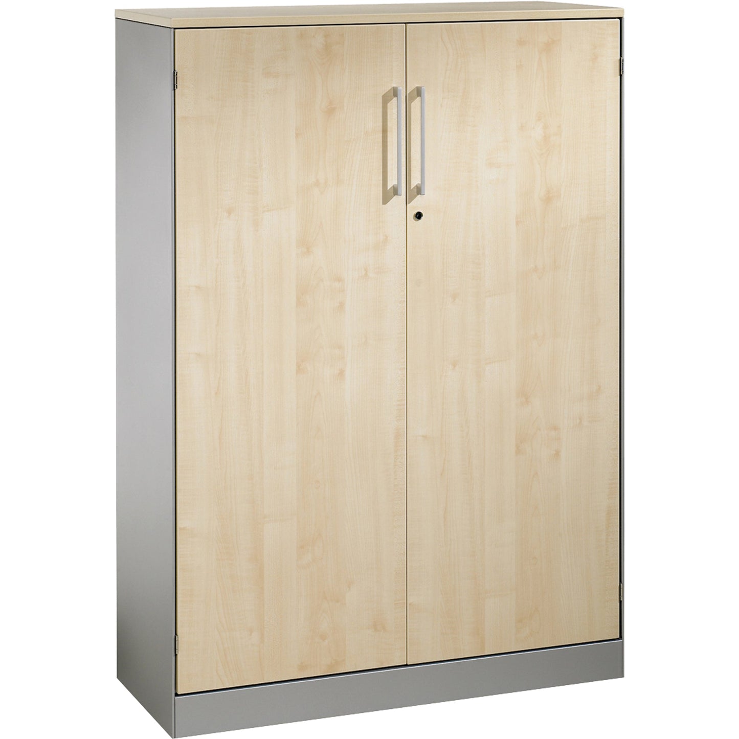 C+P Flügeltürenschrank Asisto 800 x 1.635 x 435 mm (B x H x T) 3 Fachböden Farbe der Front: ahorn Farbe des Korpus: weißaluminium