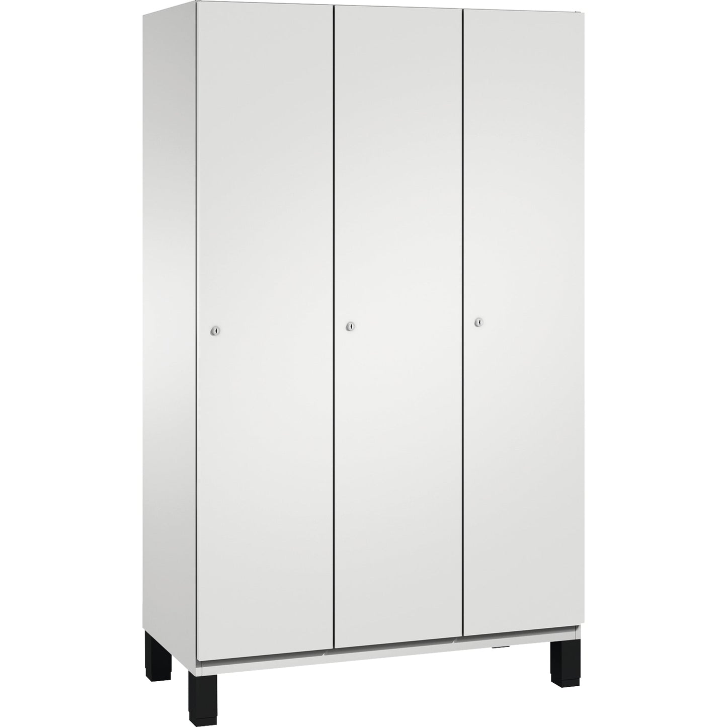 C+P Kleiderspind Cambio 1.200 x 1.980 x 525 mm (B x H x T) 3 Abteile Stahl, lackiert Farbe der Front: lichtgrau Farbe des Korpus: lichtgrau