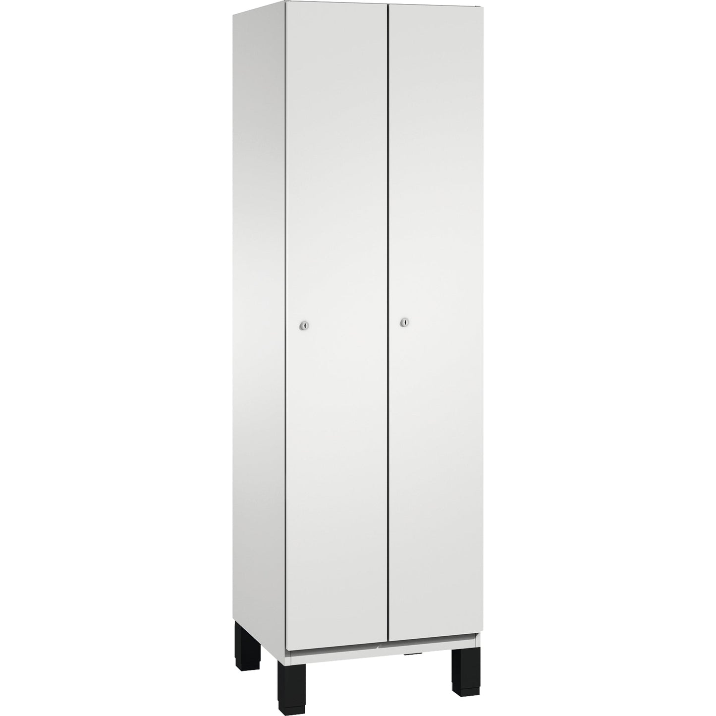 C+P Kleiderspind Cambio 600 x 1.980 x 525 mm (B x H x T) 2 Abteile Stahl, lackiert Farbe der Front: lichtgrau Farbe des Korpus: lichtgrau