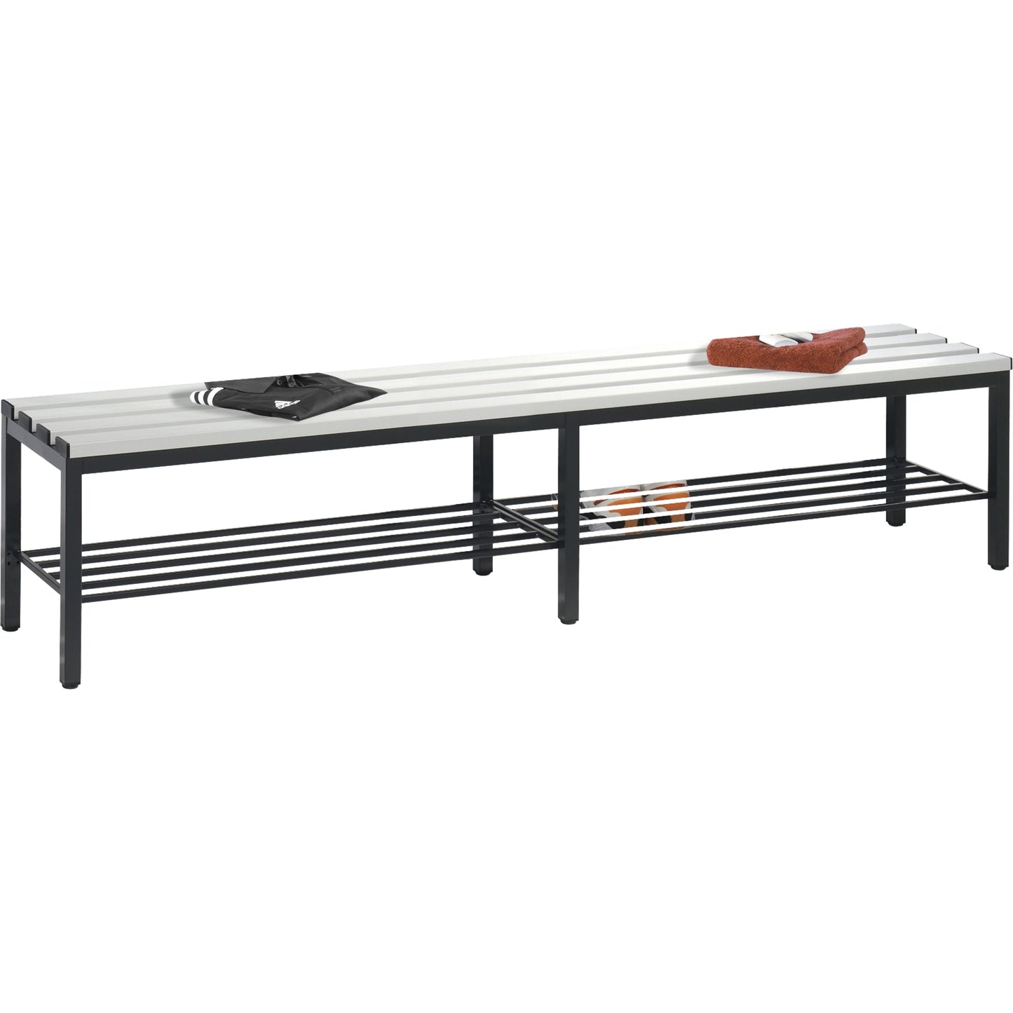 C+P Umkleidebank Basic 1.960 x 420 x 353 mm (B x H x T) schwarzgrau