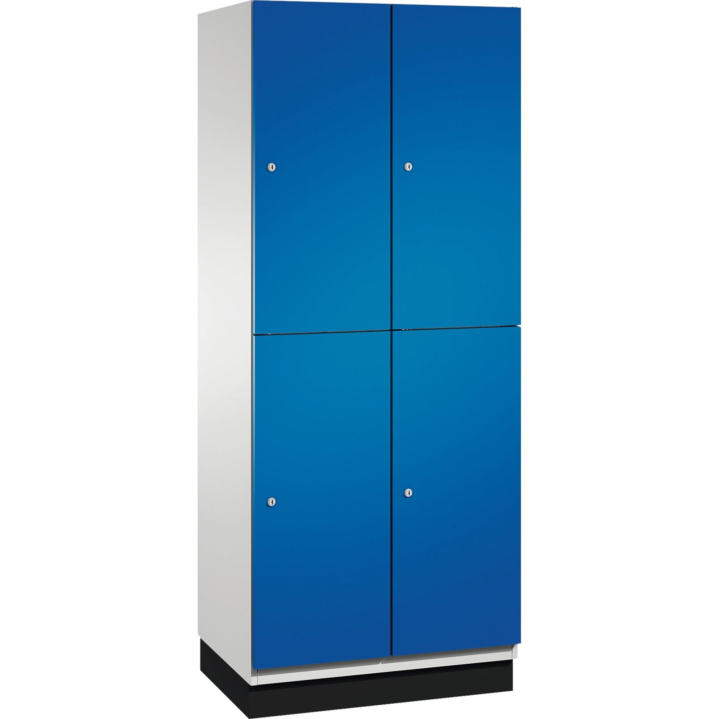 C+P Kleiderspind Cambio 800 x 1.950 x 525 mm (B x H x T) 2 Abteile Stahl, lackiert Farbe der Front: enzianblau Farbe des Korpus: lichtgrau