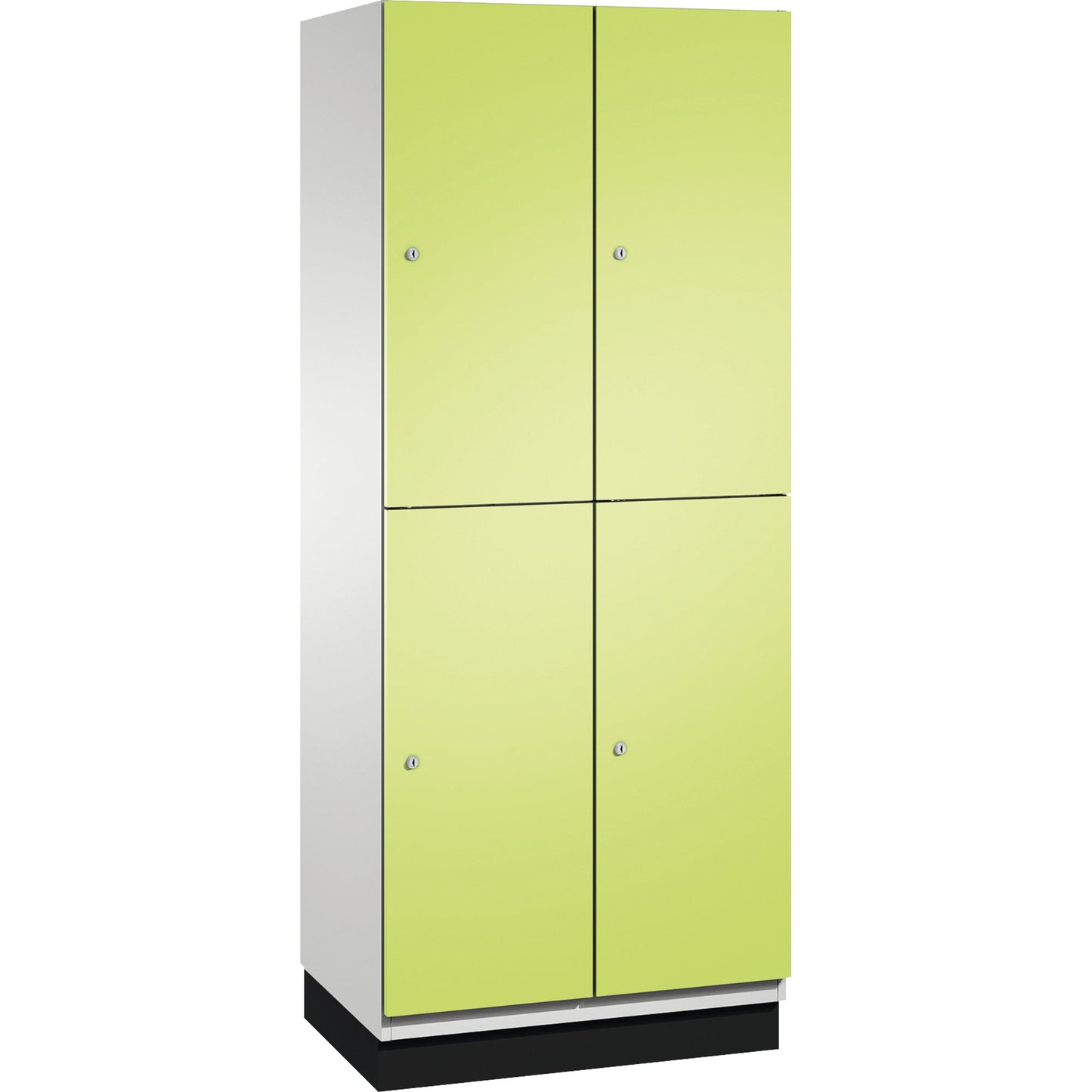 C+P Kleiderspind Cambio 800 x 1.950 x 525 mm (B x H x T) 2 Abteile Stahl, lackiert Farbe der Front: clowngrün Farbe des Korpus: lichtgrau