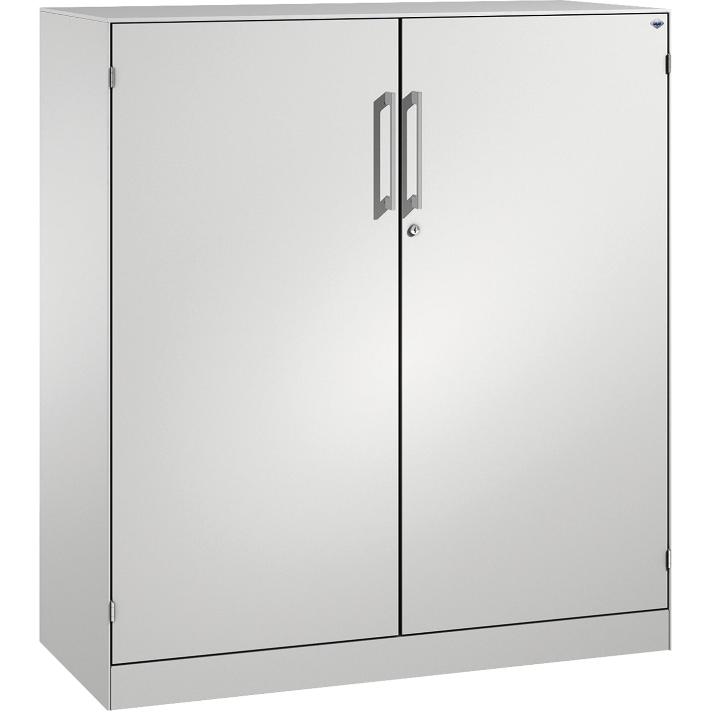 C+P Flügeltürenschrank Asisto 1.200 x 1.310 x 435 mm (B x H x T) 2 Fachböden Stahl Farbe der Front: lichtgrau Farbe des Korpus: lichtgrau