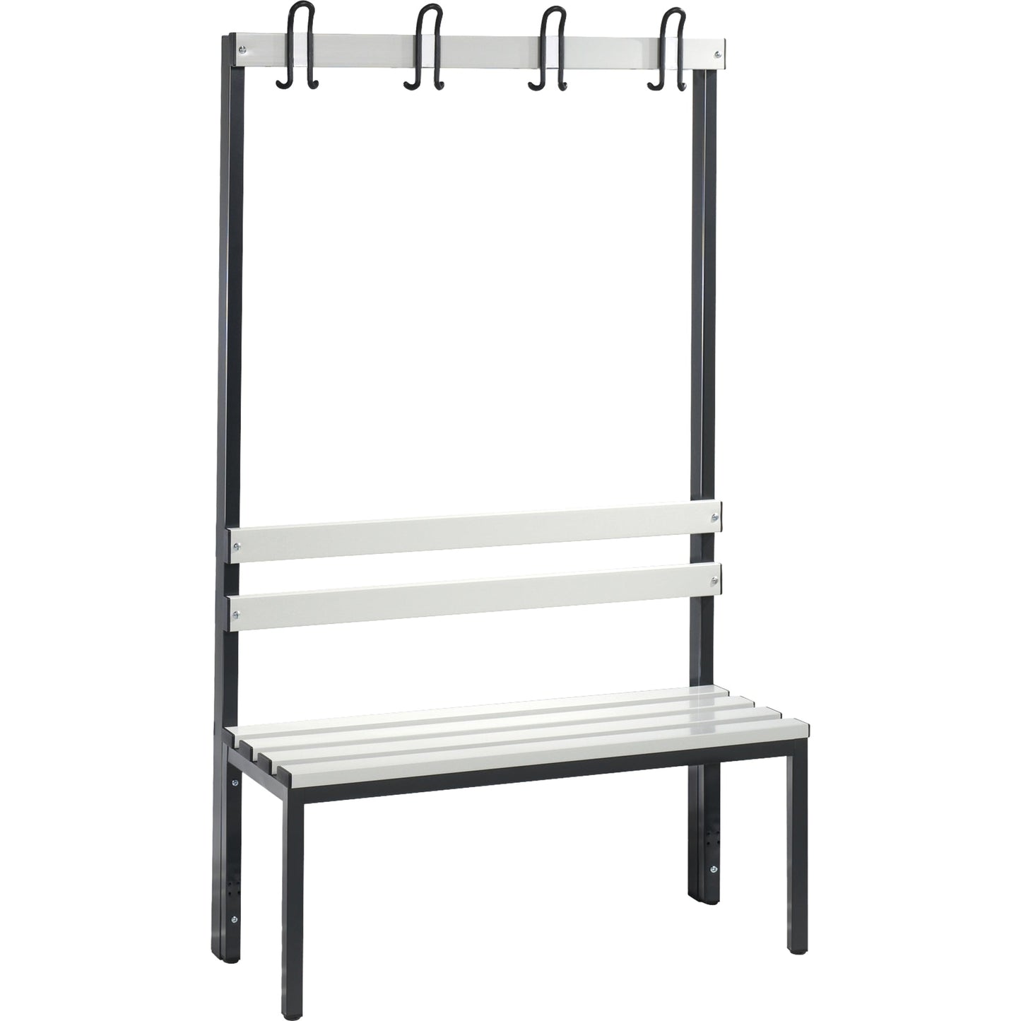 C+P Umkleidebank Basic 1.000 x 1.710 x 403 mm (B x H x T) schwarzgrau