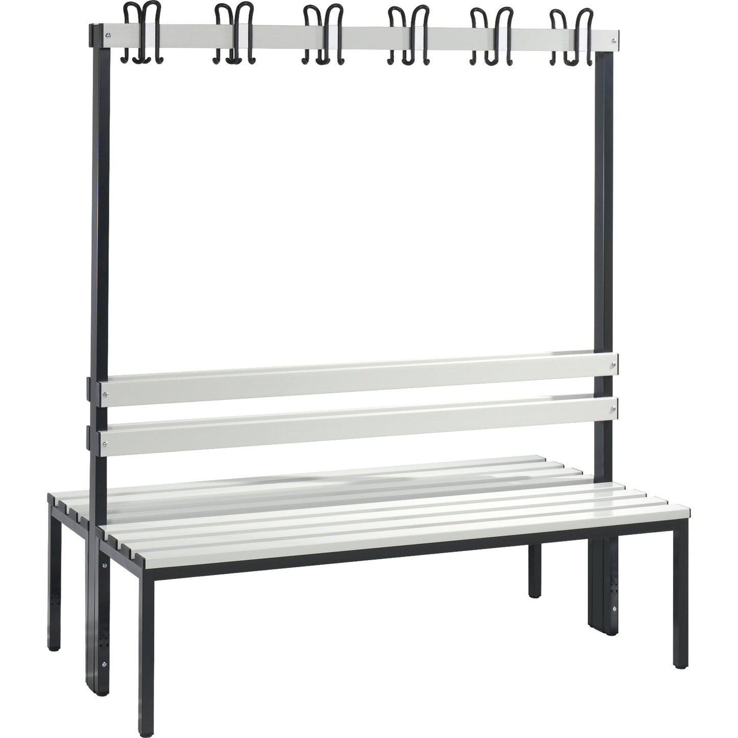 C+P Umkleidebank Basic 1.500 x 1.710 x 756 mm (B x H x T) schwarzgrau