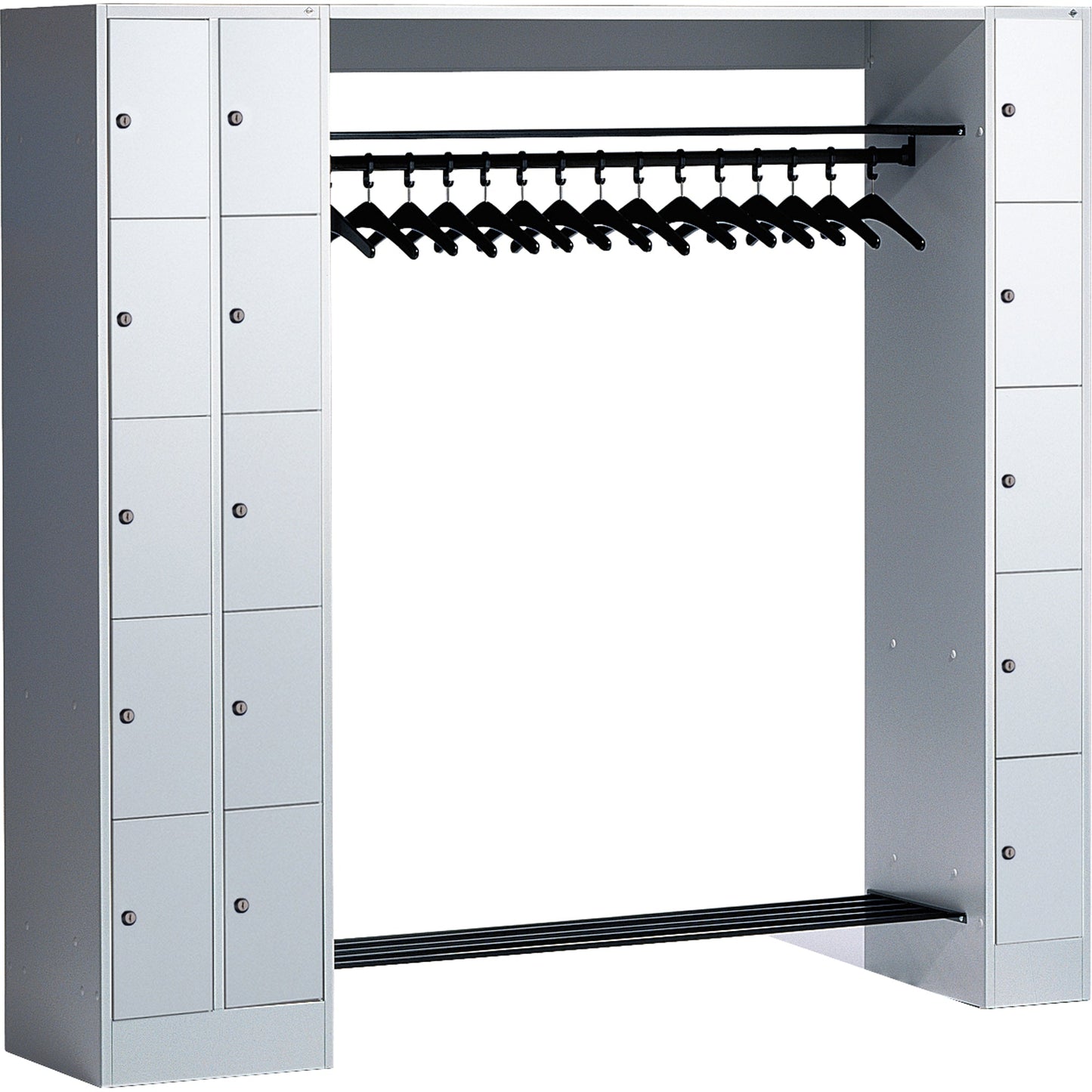 C+P Garderobenschrank Serie 8070 2.100 x 1.950 x 480 mm (B x H x T) Stahl, lackiert lichtgrau