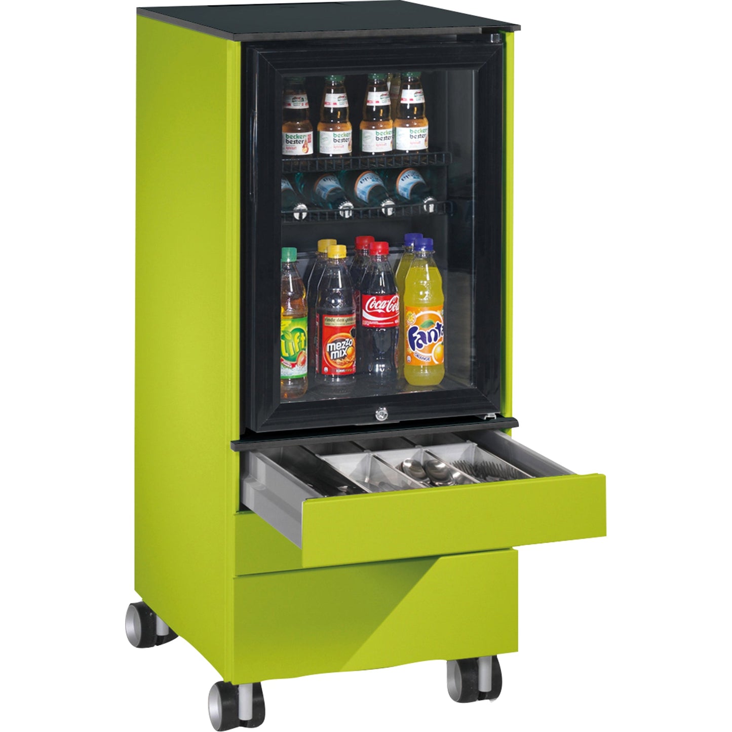 C+P Kühlschrank-Caddy Asisto 500 x 1.150 x 600 mm (B x H x T) 62l D 347 kWh/Jahr clowngrün