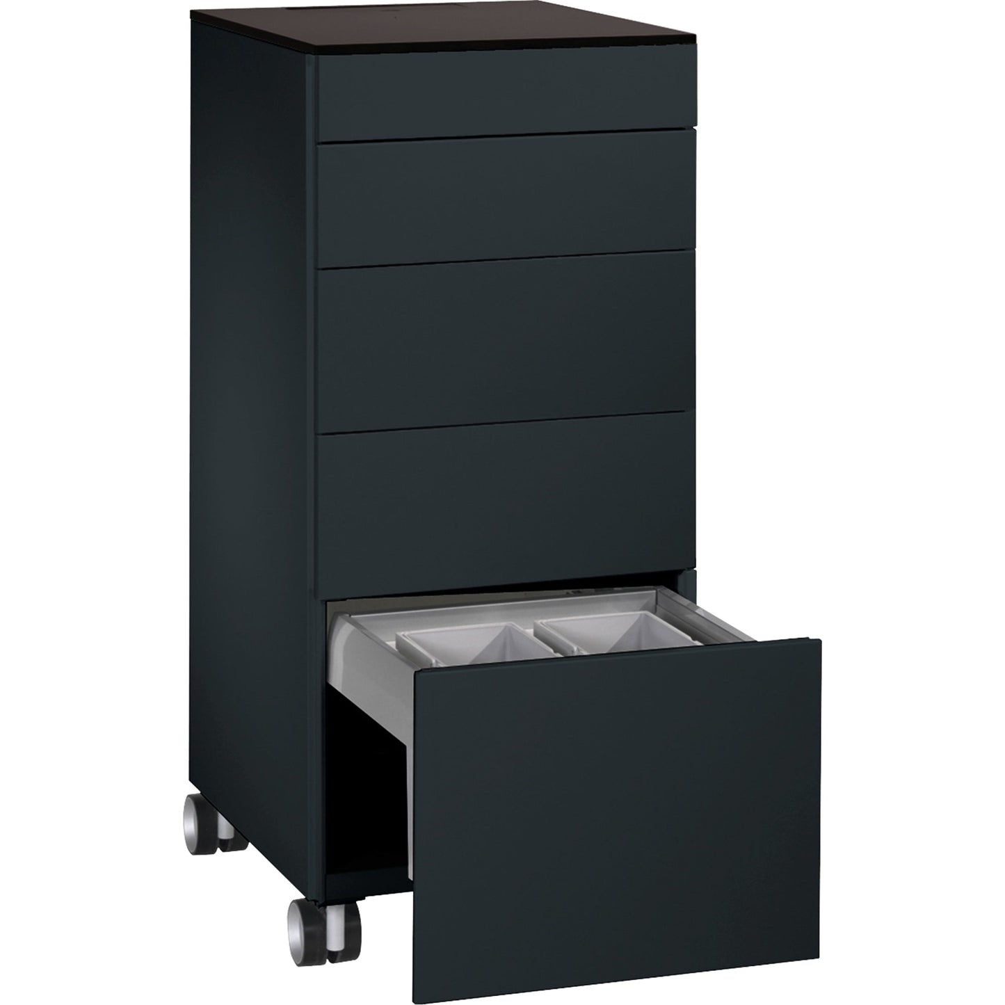 C+P Catering-Caddy Asisto 500 x 1.150 x 600 mm (B x H x T) 5 Schubladen Stahl schwarzgrau