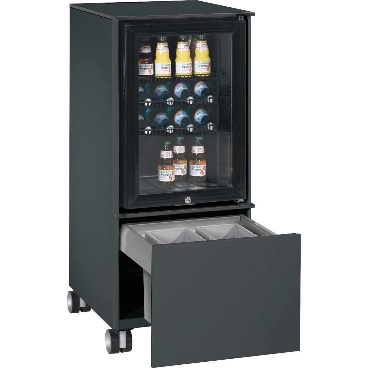 C+P Kühlschrank-Caddy Asisto 500 x 1.157 x 600 mm (B x H x T) 62l D 347 kWh/Jahr schwarzgrau