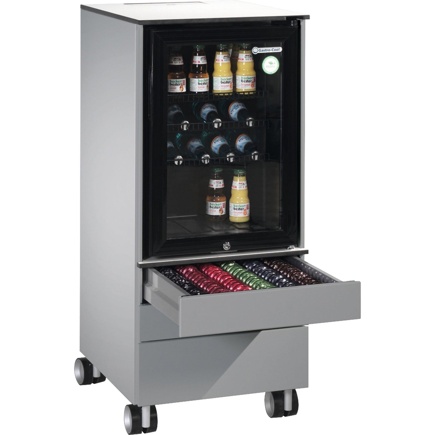 C+P Kühlschrank-Caddy Asisto 500 x 1.150 x 600 mm (B x H x T) 62l D 347 kWh/Jahr weißaluminium