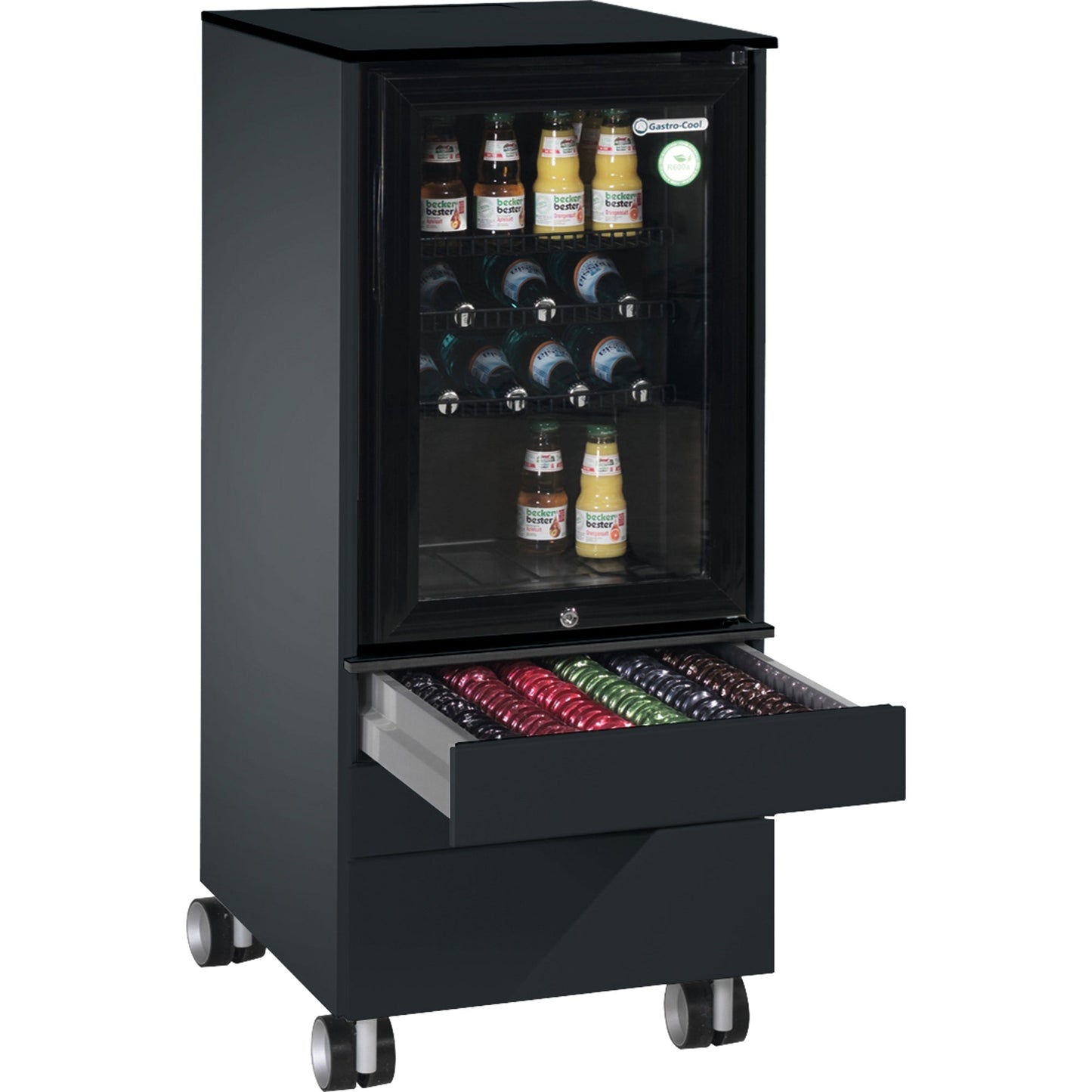 C+P Kühlschrank-Caddy Asisto 500 x 1.150 x 600 mm (B x H x T) 62l D 347 kWh/Jahr schwarzgrau