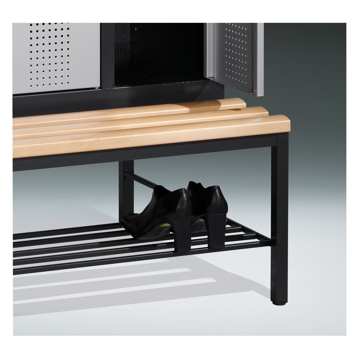 C+P Schuhrost Kleiderspind Stahl, lackiert schwarzgrau