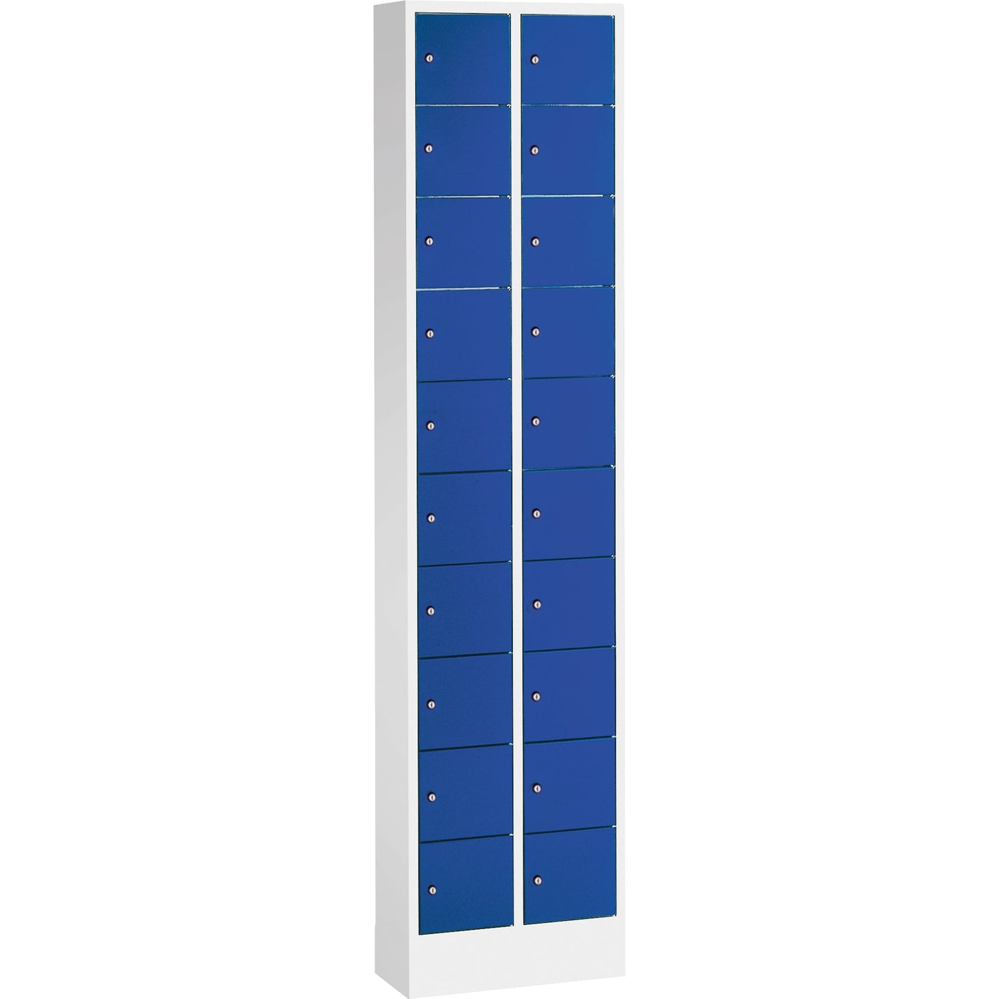 C+P Schließfachschrank Intro 20 Fächer Stahl, lackiert Farbe der Front: enzianblau