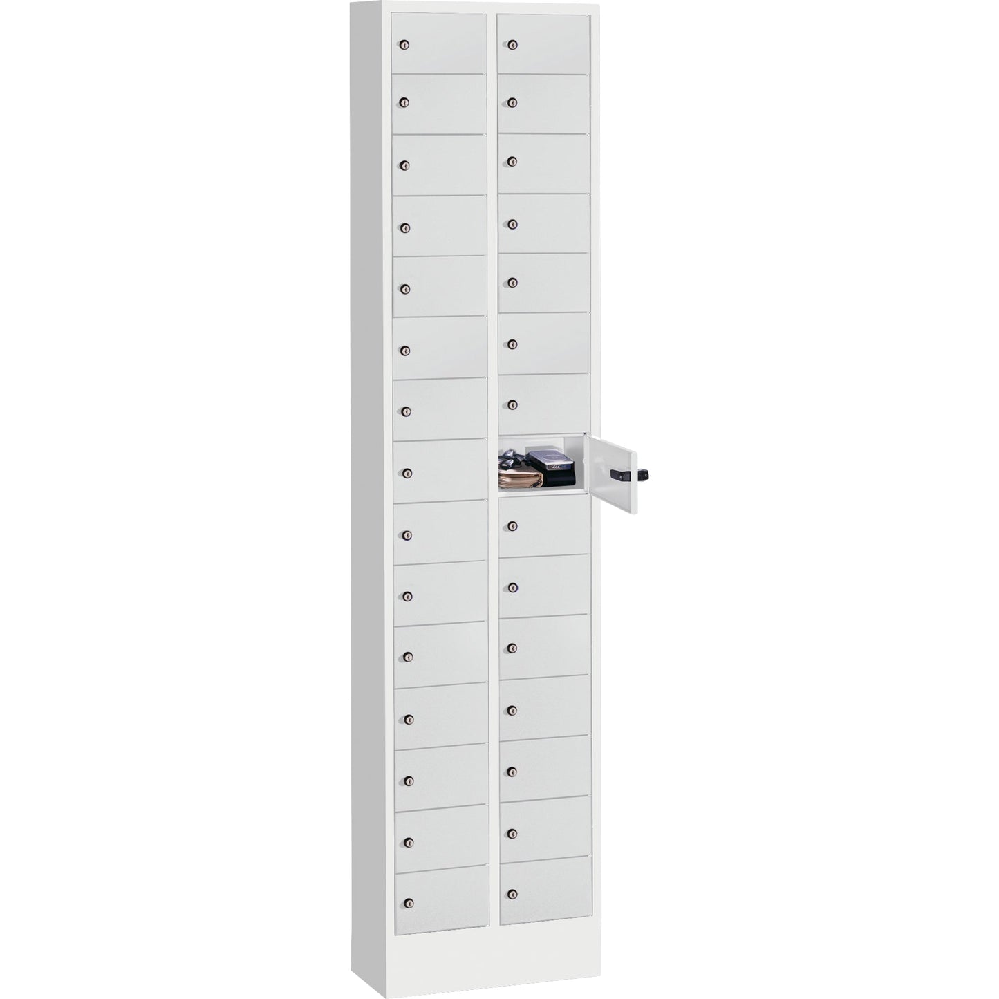 C+P Schließfachschrank Intro 30 Fächer Stahl, lackiert Farbe der Front: lichtgrau