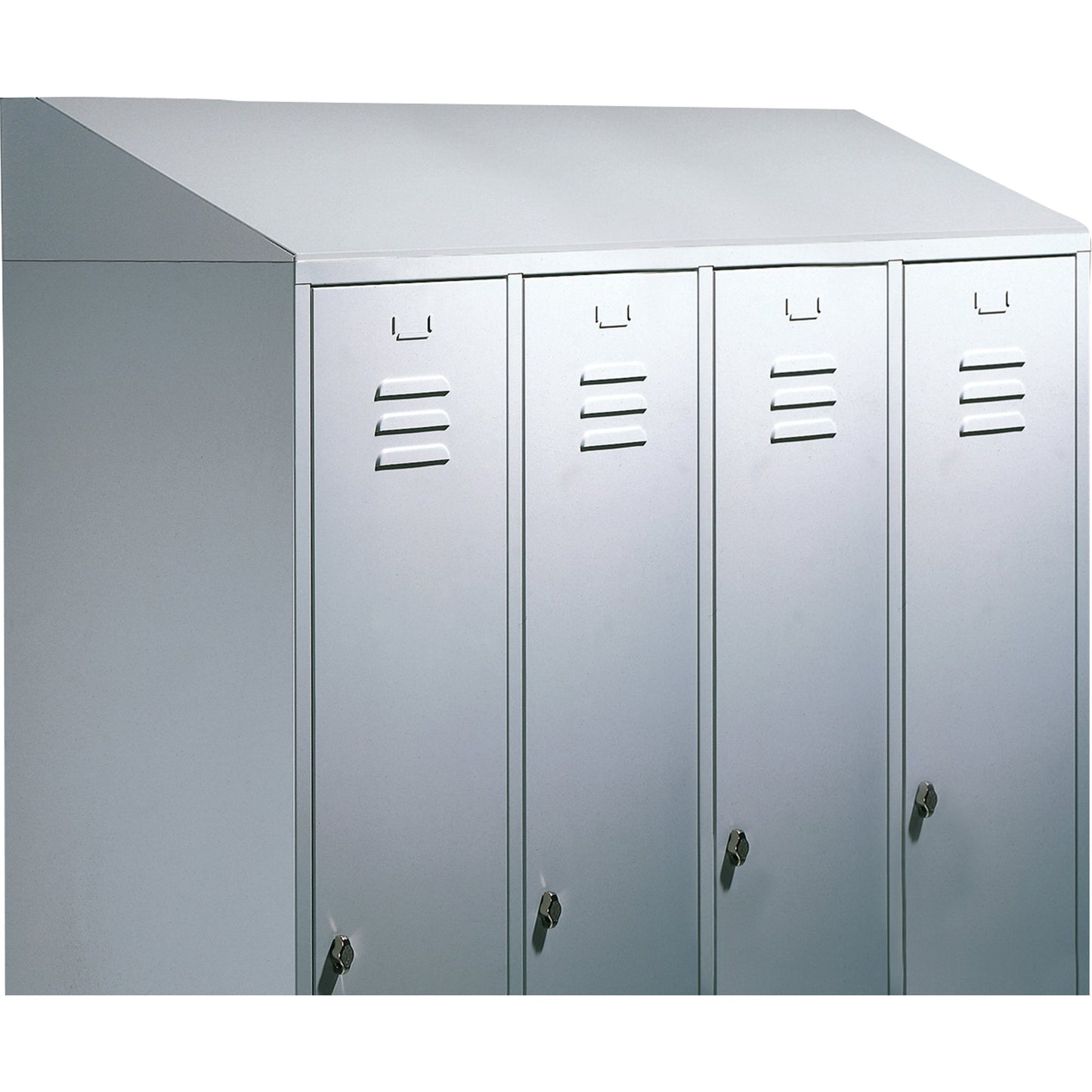 C+P Schrägdachaufsatz Kleiderspind Classic 1.190 x 230 x 500 mm (B x H x T) Stahl, lackiert lichtgrau