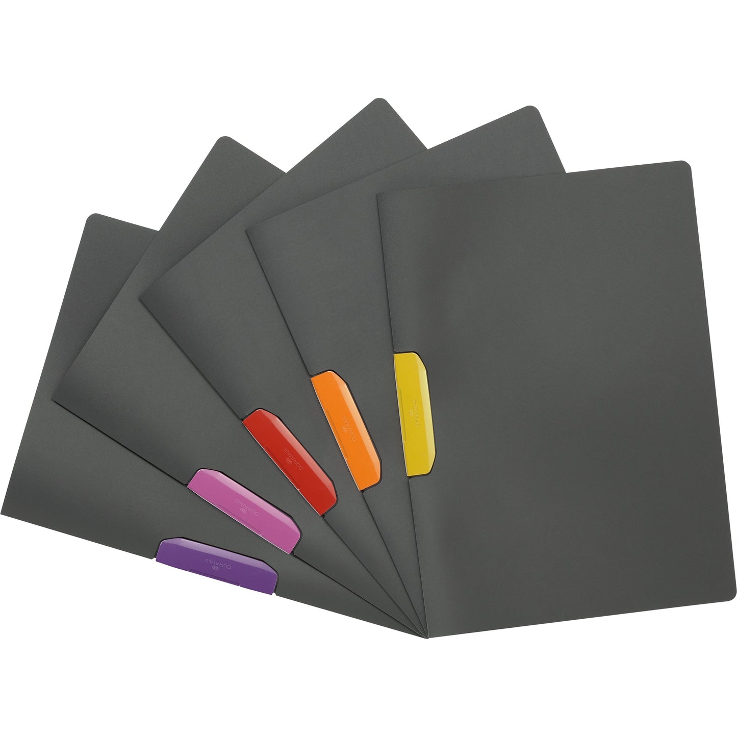 DURABLE Klemmmappe DURASWING® COLOR DIN A4 Polypropylen Farbe der Rückseite: anthrazit Farbe der Klemme: lila 5 St./Pack.