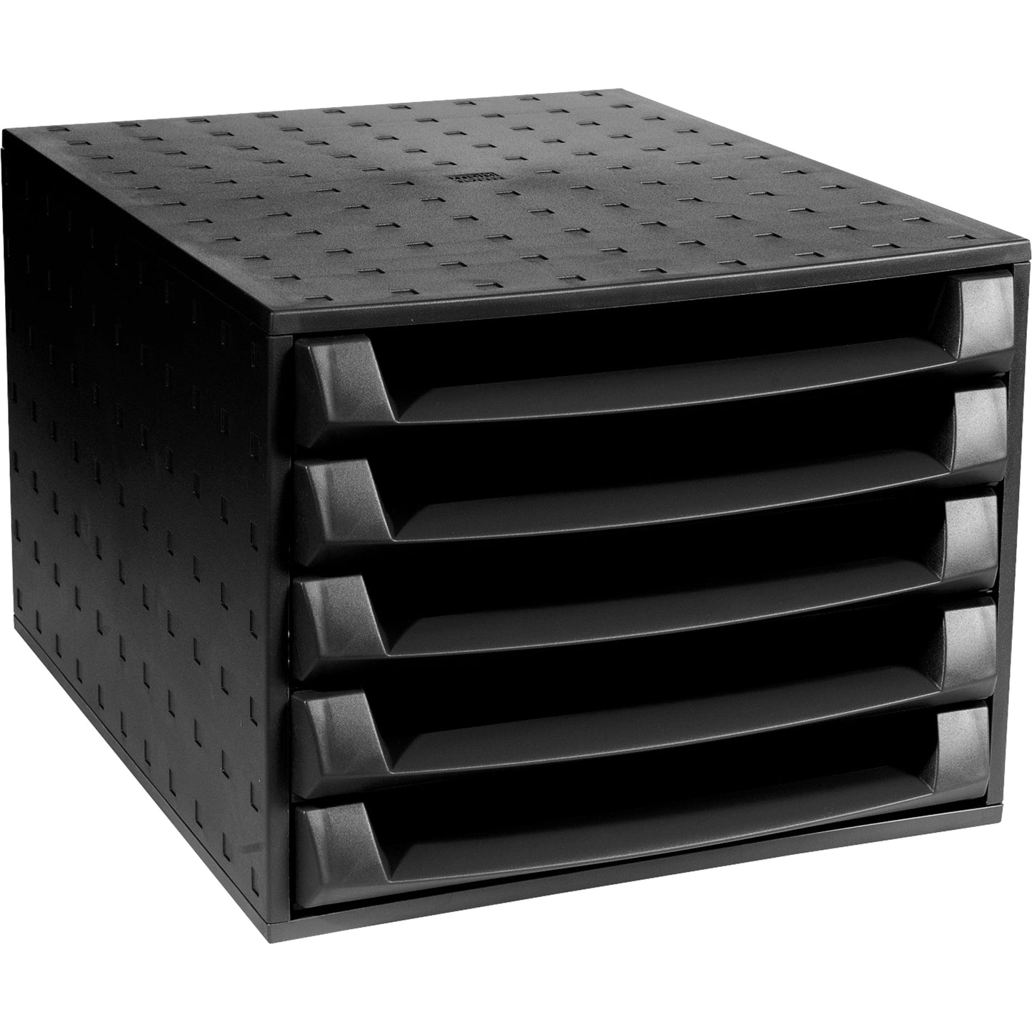 Exacompta Schubladenbox THE BOX 5 Schubladen DIN A4, Überbreite Polystyrol/Polypropylen Gehäusefarbe: schwarz