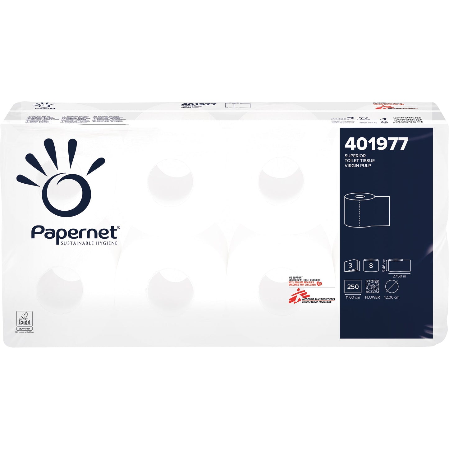 Papernet Toilettenpapier Superior 3-lagig weiß 250 Bl./Rl. 8 Rl./Pack.