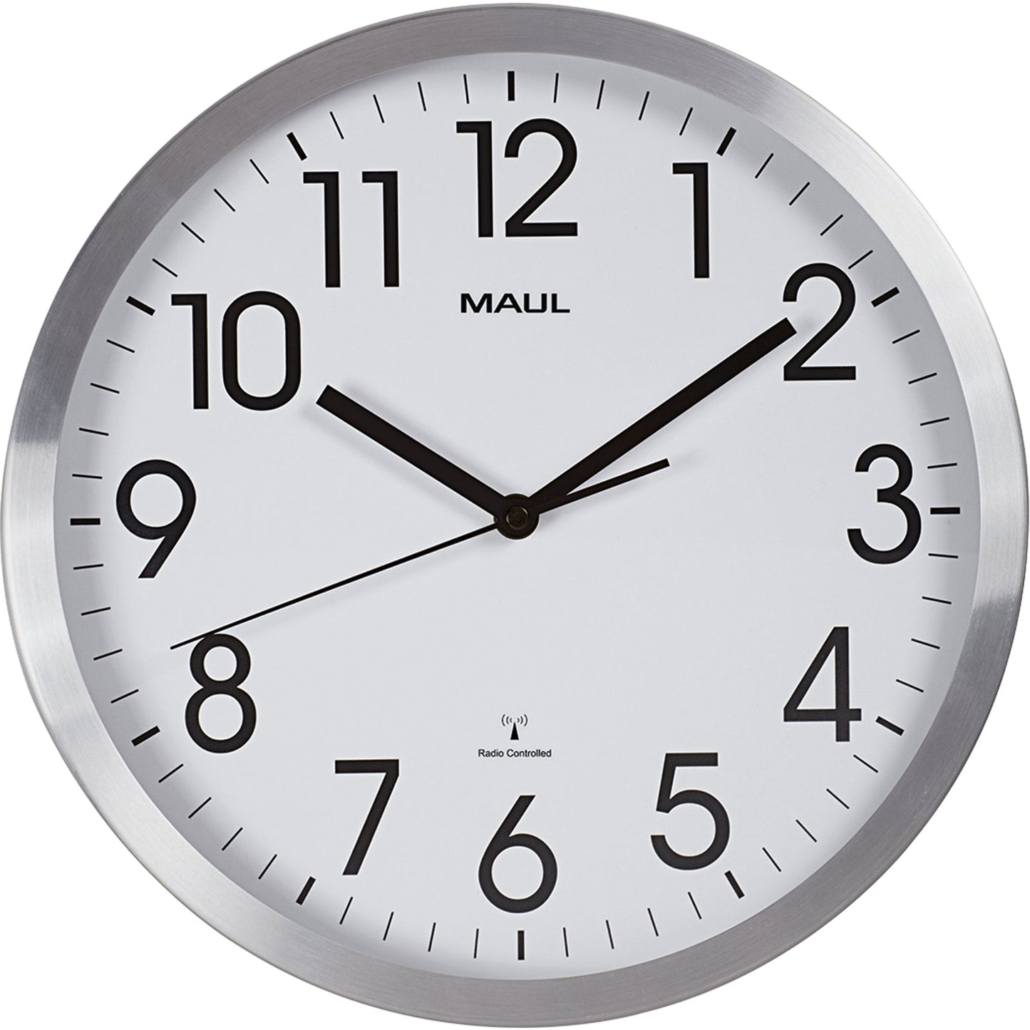 MAUL Funkuhr MAULmove 30,5cm Innenbereich Aluminium, gebürstet