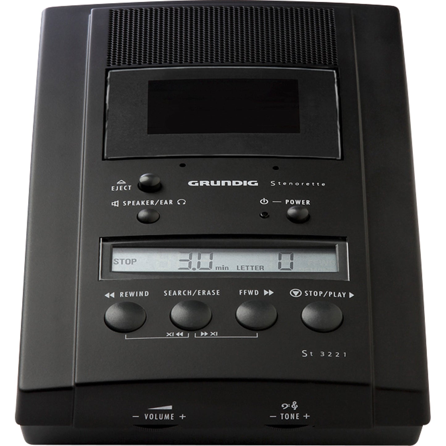 Grundig Analoges Wiedergabegerät Stenorette St 3221 12 x 5,4 x 21 cm (B x H x T) inkl. Netzteil 683 schwarz