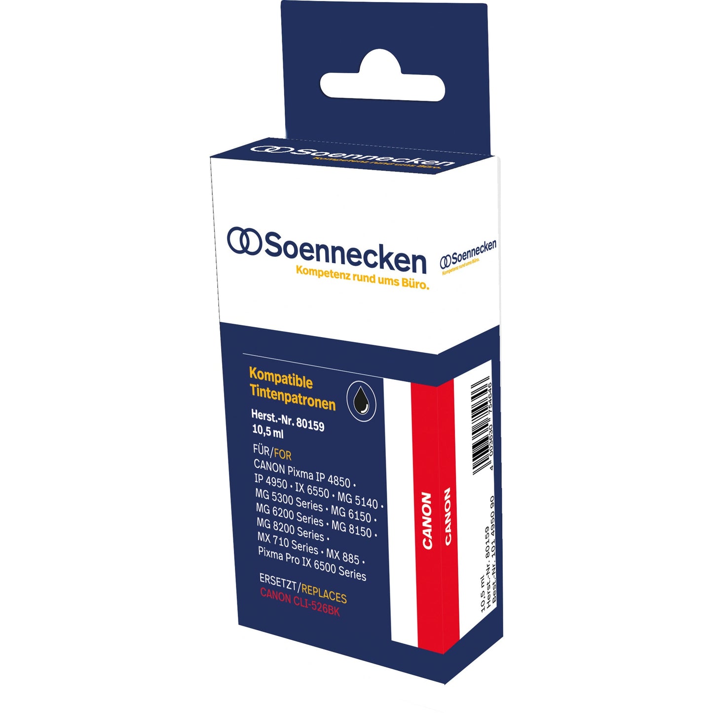 Soennecken Tintenpatrone kein Originalzubehör Kompatibel mit: Canon CLI526BK 80159 ca. 600 Seiten schwarz 9ml
