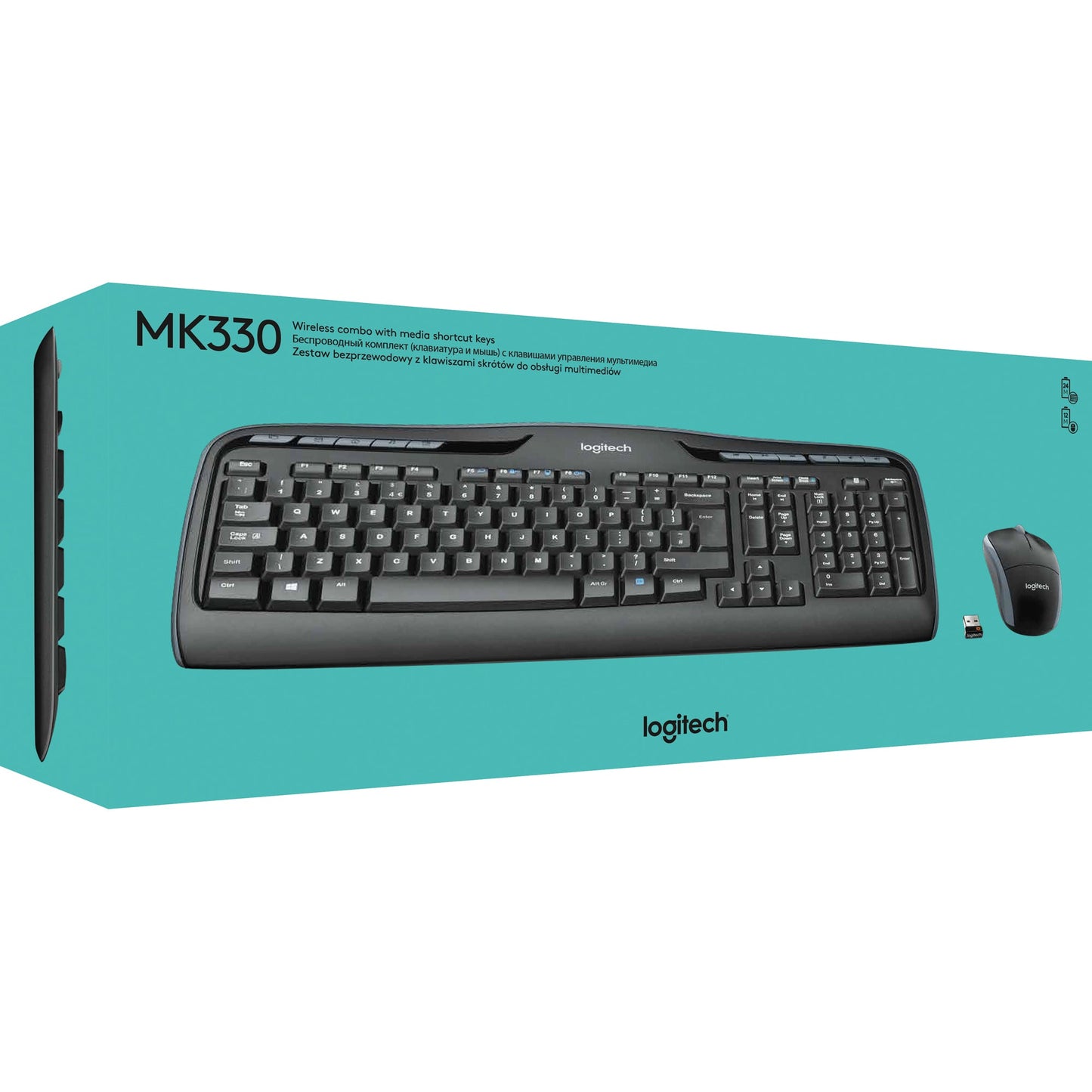 Logitech Tastatur-Maus-Set MK330 QWERTZ Windows® universell USB-A 10m inkl. Nano-USB-Empfänger schwarz