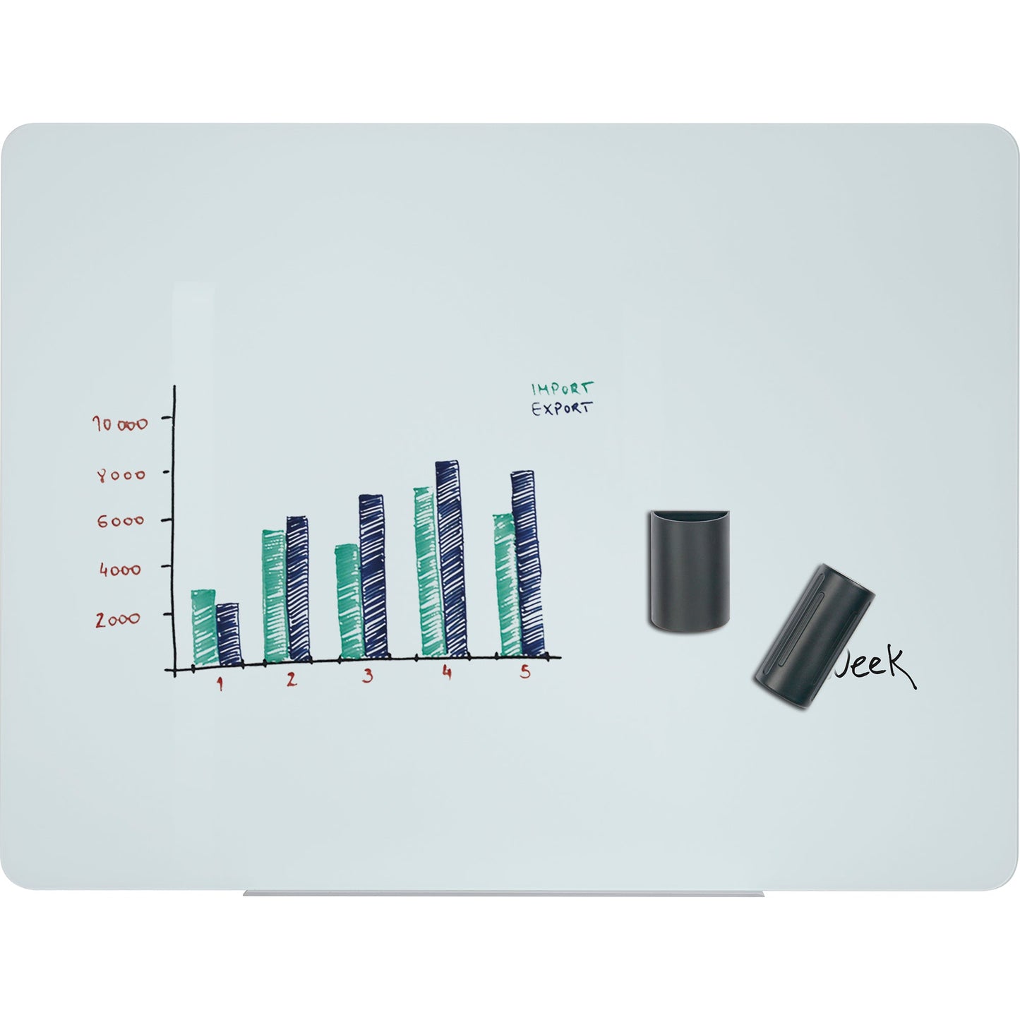 Bi-office Glasboard 120 x 90 x 4 cm (B x H x T) Tafel magnethaftend Sicherheitsglas weiß