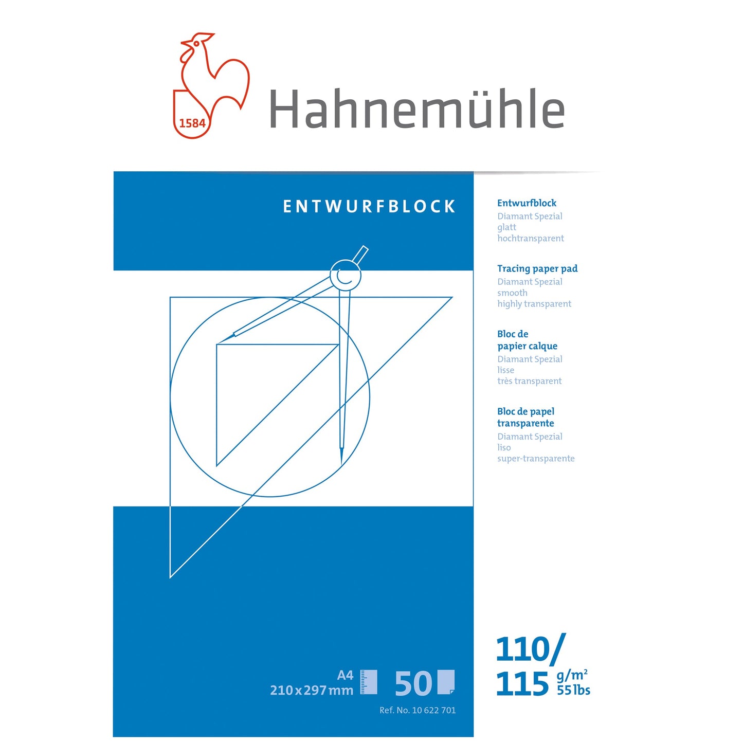Hahnemühle Skizzenblock Diamant Spezial DIN A4 110/115g/m² hochtransparent 50 Bl.