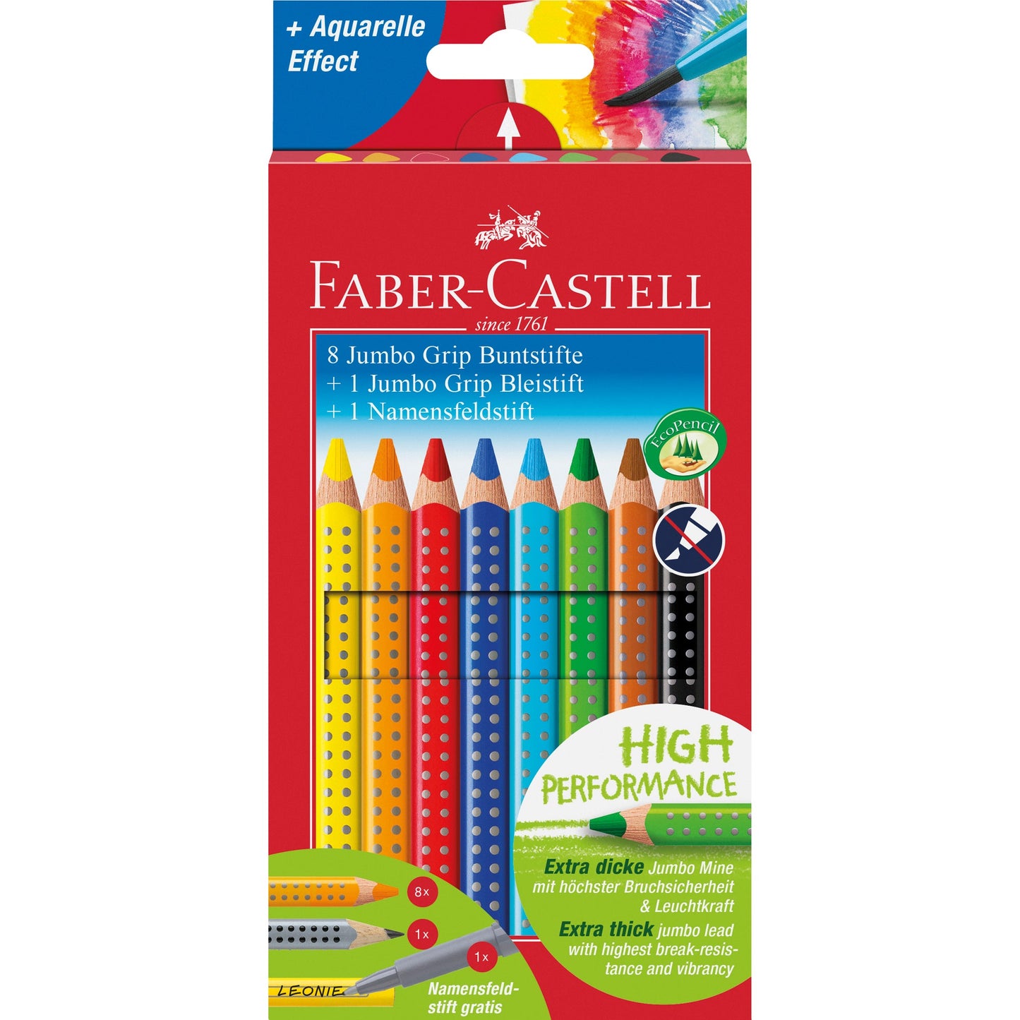 Faber-Castell Buntstift JUMBO GRIP farbig sortiert 10 St./Pack.