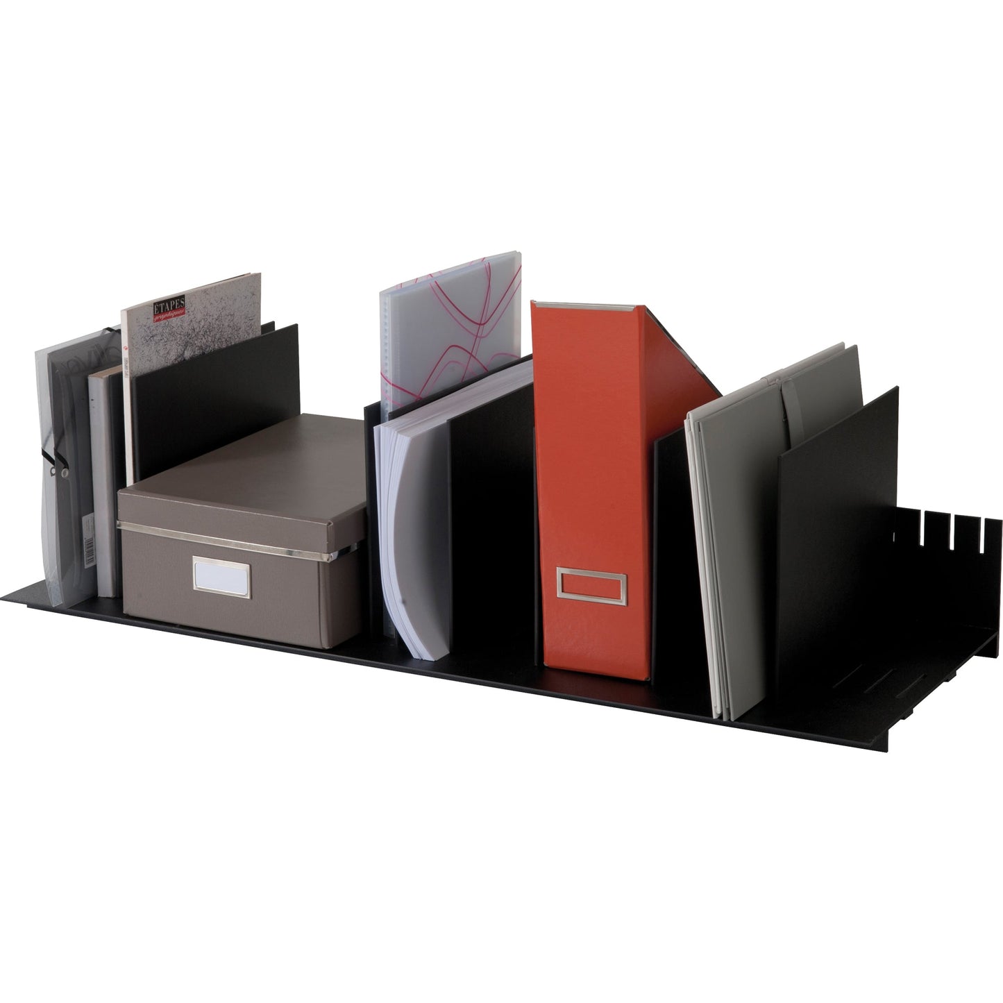 Paperflow Belegefach 85,7 x 22 x 27,5 cm (B x H x T) DIN A4 7 Fächer Polystyrol schwarz