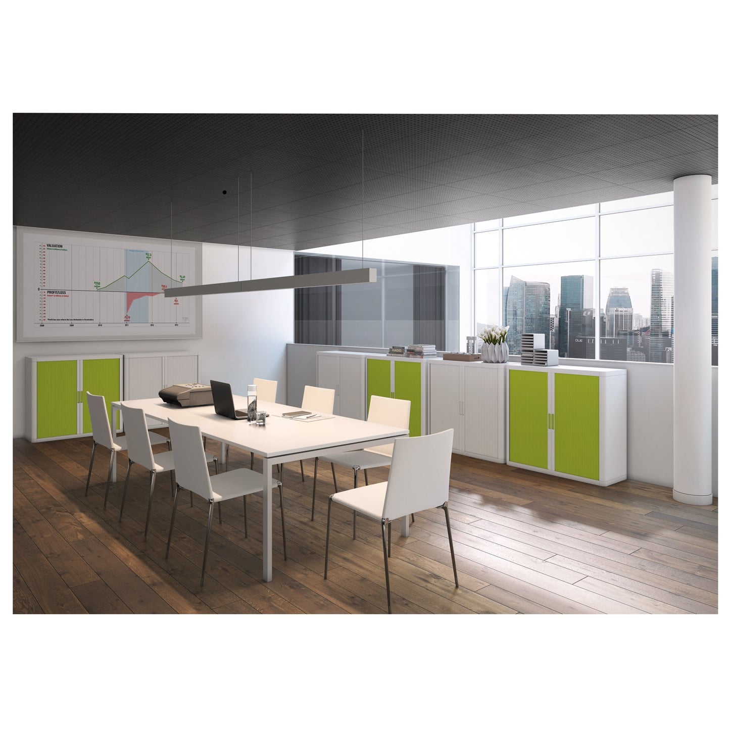 easyDesk® Konferenztisch 1.500 x 750 x 1.140 mm (B x H x T) Melaminharz Farbe der Tischplatte: anthrazit/weiß