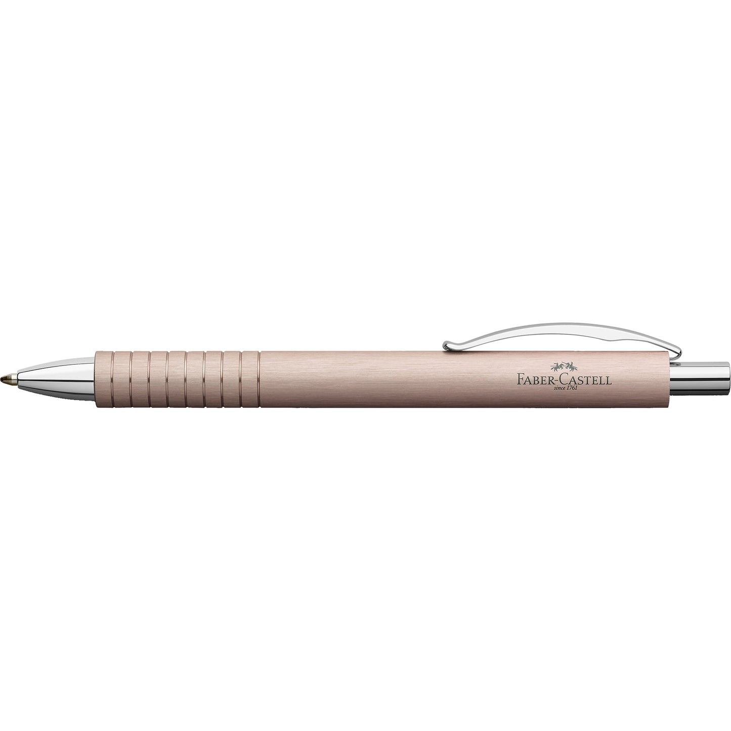 Faber-Castell Kugelschreiber Essentio Aluminium 0,6mm schwarz Mine auswechselbar dokumentenecht Schaftfarbe: rosé