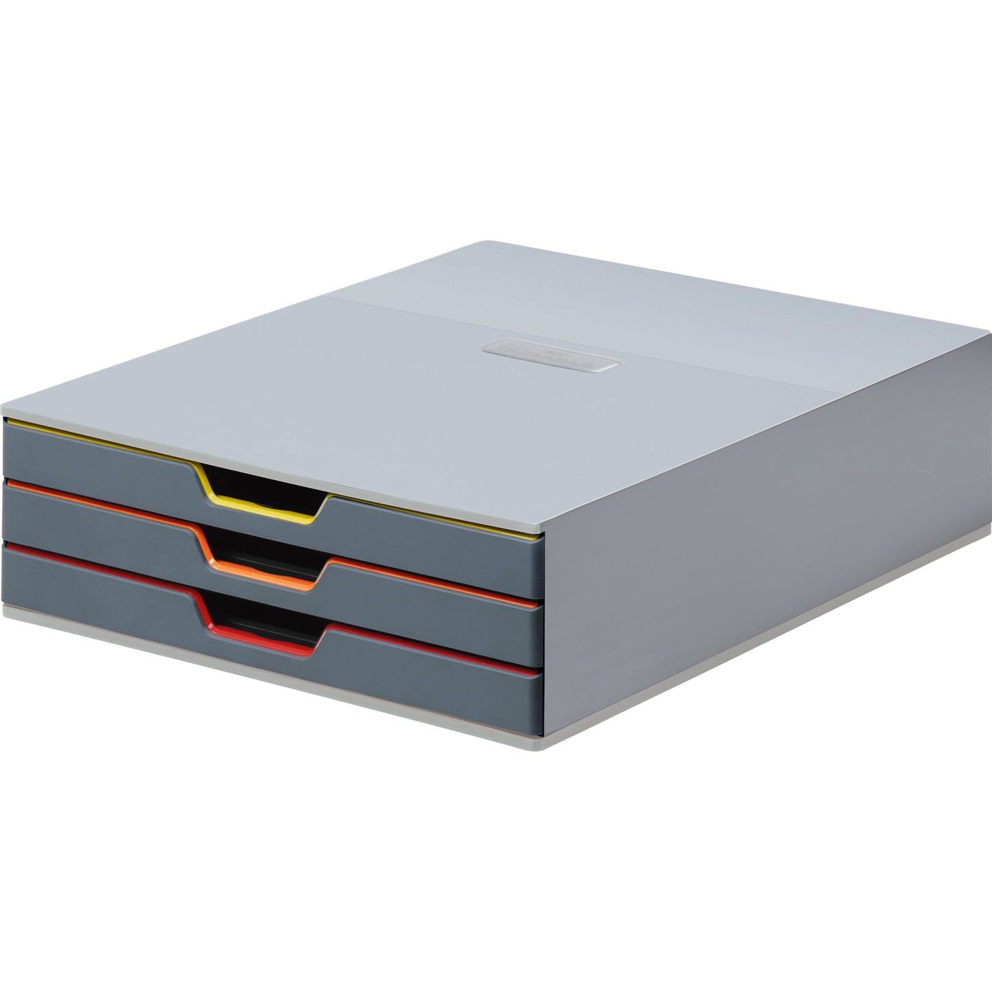 DURABLE Schubladenbox VARICOLOR® 3 3 Schubladen DIN A4, DIN C4, Folio, Letter ABS Kunststoff/Polystyrol Gehäusefarbe: grau Farbe der Schublade: anthrazit/mehrfarbig