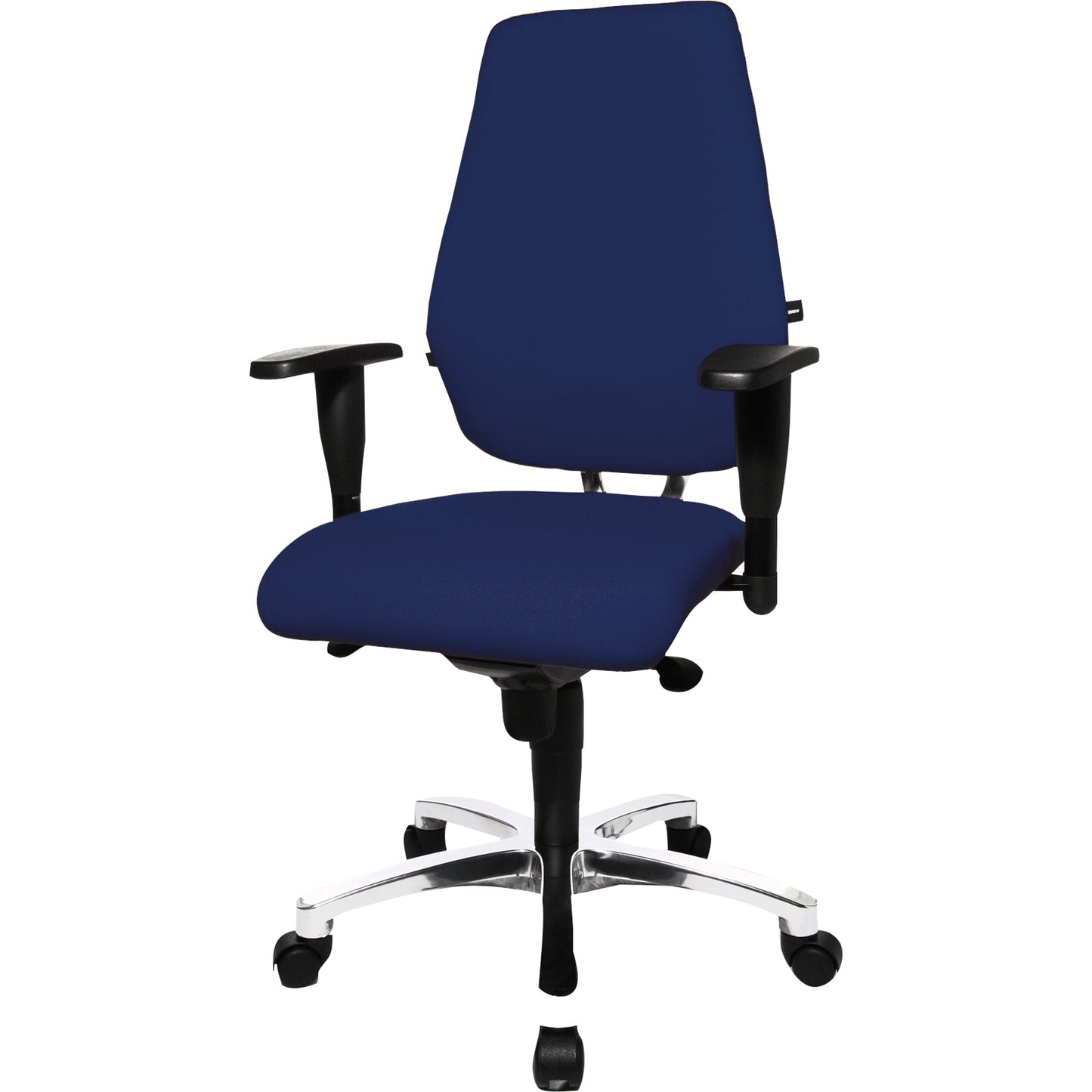 TOPSTAR Bürodrehstuhl Sitness® 30 41-50cm Punktsynchronmechanik Rolle hart gebremst (für Teppichboden) Aluminium blau