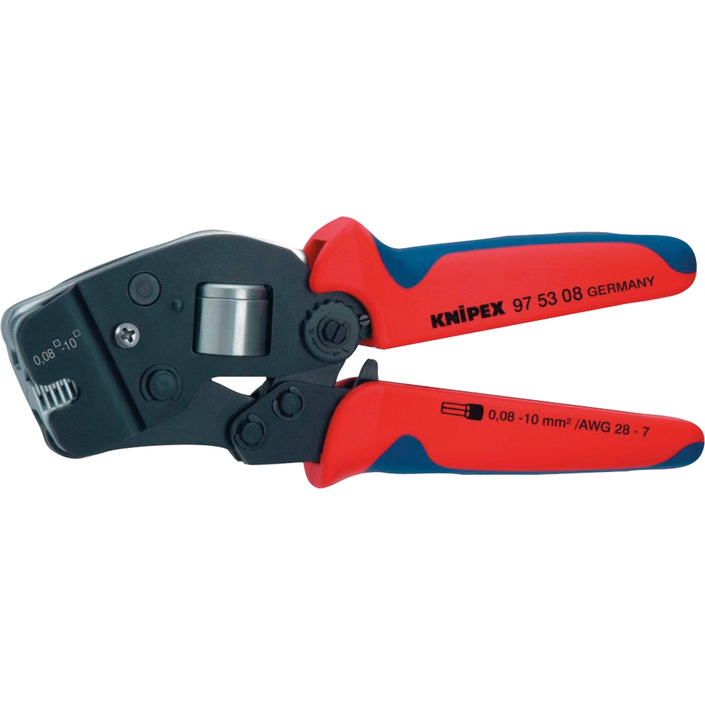 KNIPEX Netzwerk Werkzeug Crimpzange 190mm Chrom-Vanadium Elektrostahl brüniert, gehärtet