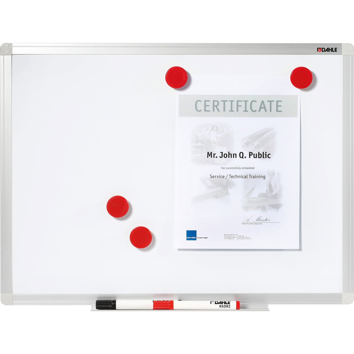 DAHLE Whiteboard Basic Maße der Oberfläche: 60 x 45 cm (B x H) Tafel magnethaftend nicht beidseitig beschreibbar Metall lackiert weiß