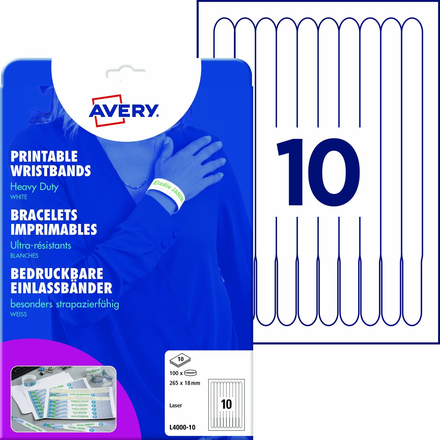Avery Zweckform Eventband 26,5 x 1,8 cm (B x H) Folie weiß 10 x 10 St./Pack.