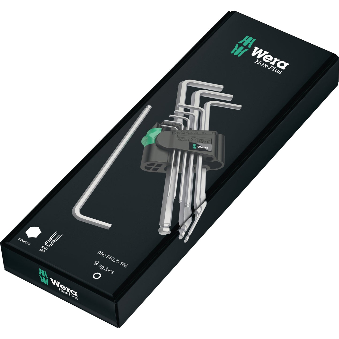 Wera Winkelschraubendreher-Satz Innen-Sechskant 9 Teile 1,5/2/2,5/3/4/5/6/8/10mm verchromt