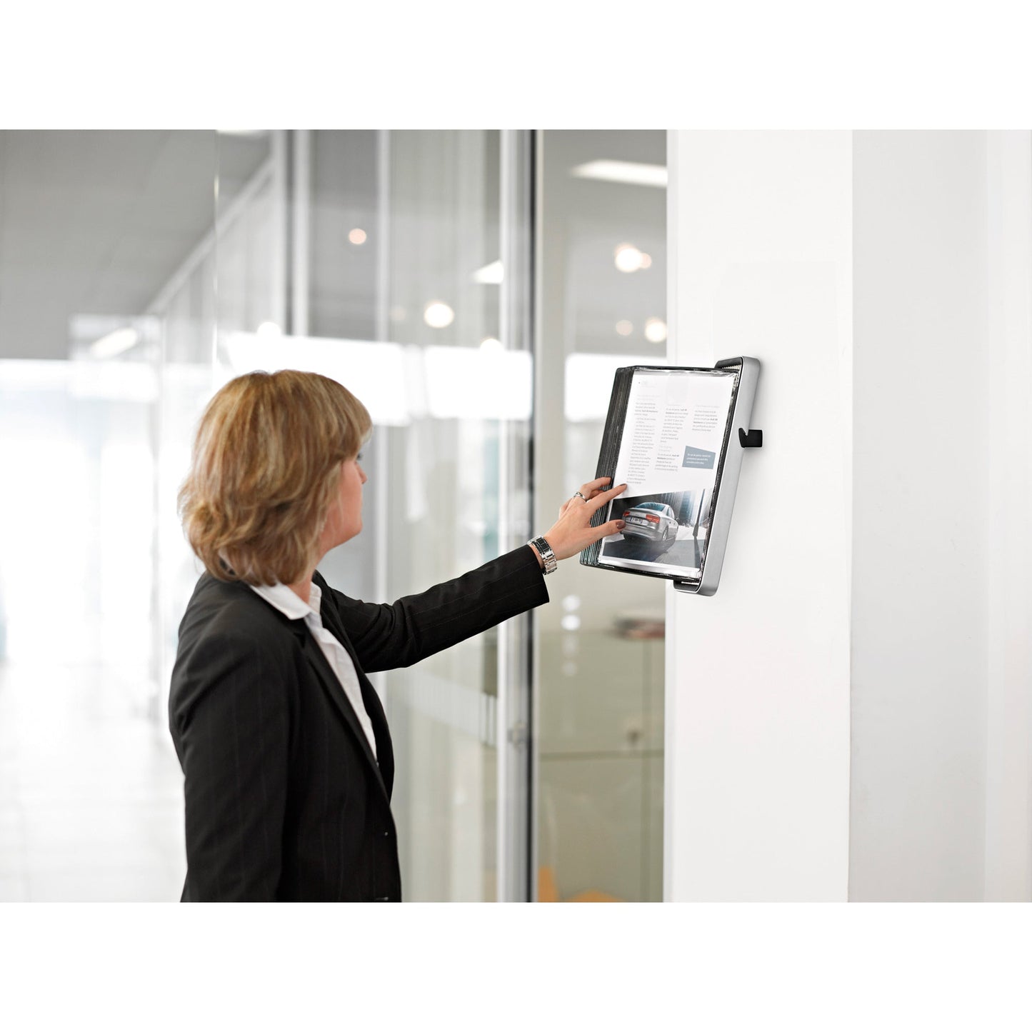 DJOIS Sichttafelwandhalter Tarifold VEO DIN A4 ABS Kunststoff/Aluminium schwarz 10 Sichttafeln