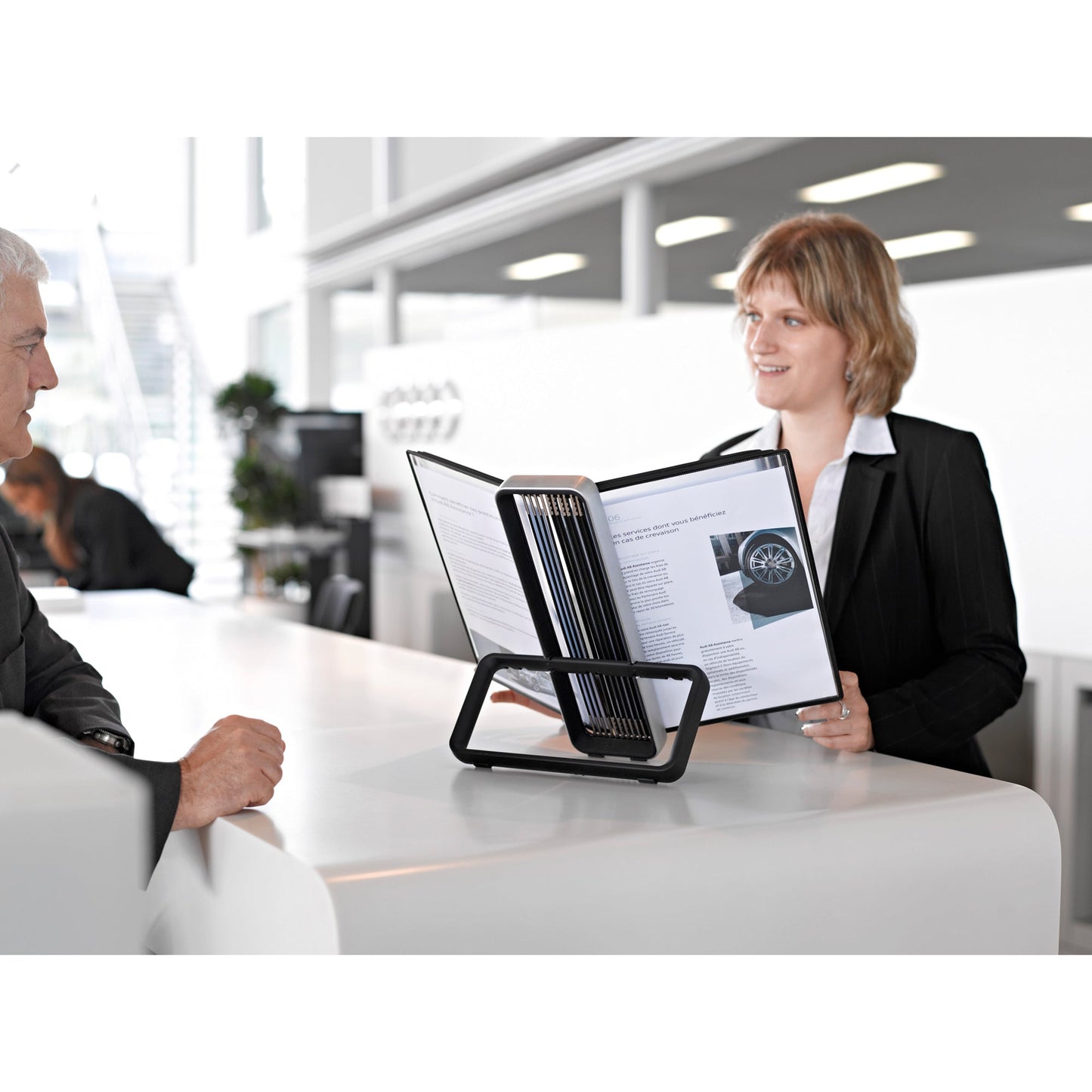 DJOIS Sichttafelständer Tarifold VEO 39 x 25,5 x 10,5 cm (B x H x T) ABS Kunststoff/Aluminium Anzahl der mitgelieferten Sichttafeln: 10 Sichttafeln schwarz