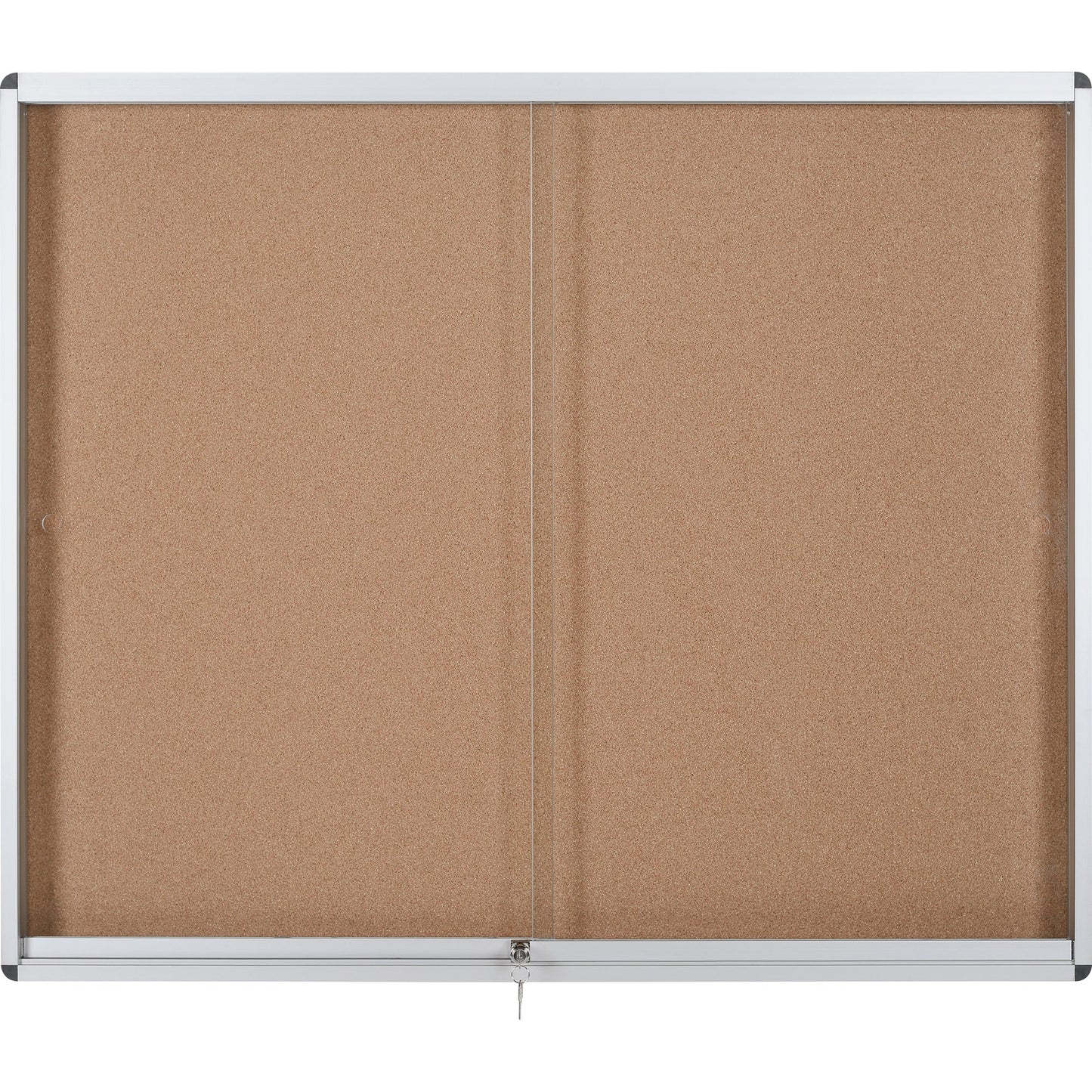 Bi-office Schaukasten Exhibit Innenbereich 92,6 x 96,7 x 7,5 cm (B xH x T) 12 x DIN A4 mit Schloss Aluminium alu