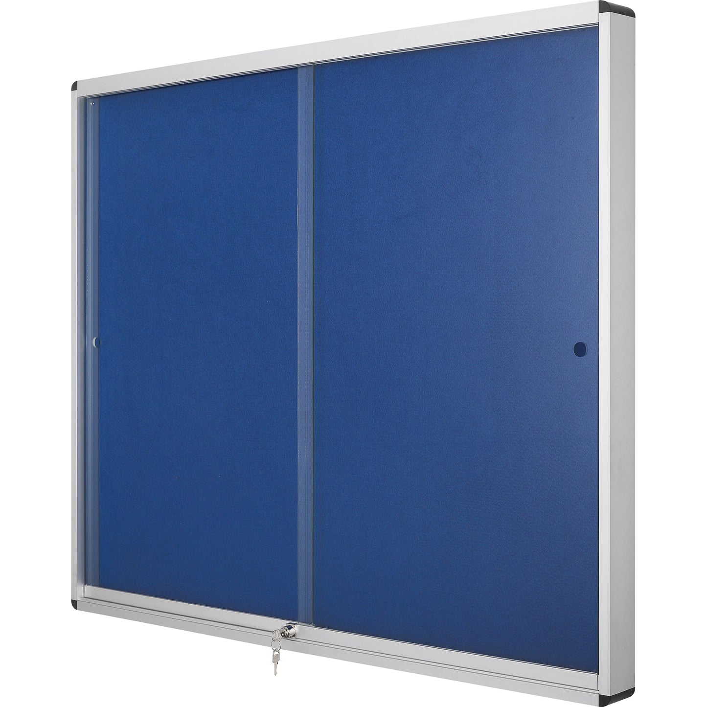 Bi-office Schaukasten Exhibit Innenbereich 92,6 x 96,7 x 7,5 cm (B x H x T) 12 x DIN A4 mit Schloss Aluminium alu