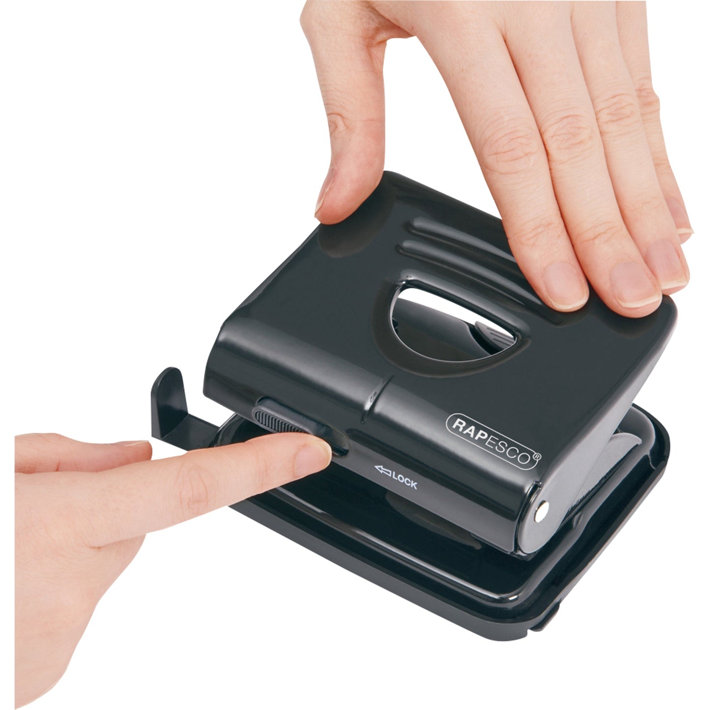 RAPESCO Locher 825 8cm 25 Bl. (80 g/m²) mit Anschlagschiene schwarz