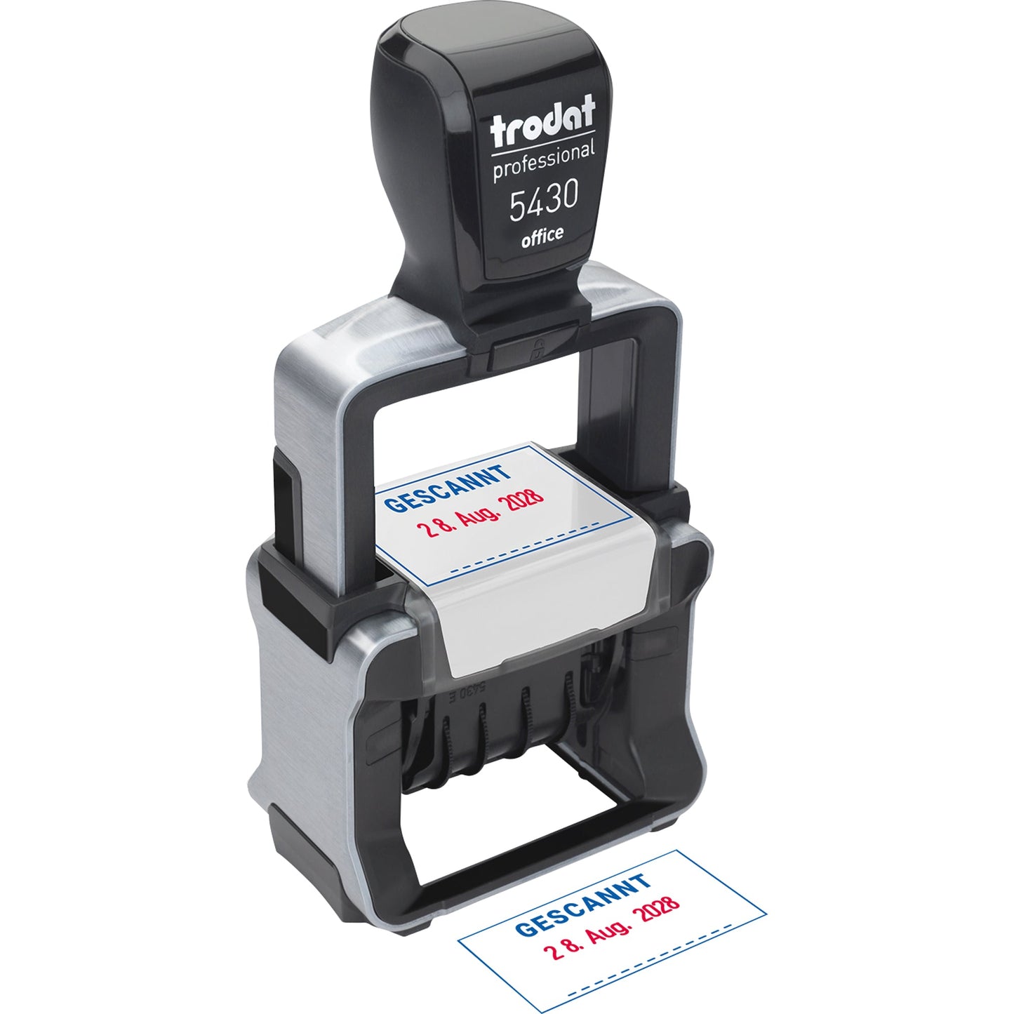 trodat® Datumstempel Office ProfessionalT 4.0 5430 41 x 24 mm (B x H) GESCANNT 3 Druckzeilen blau/rot
