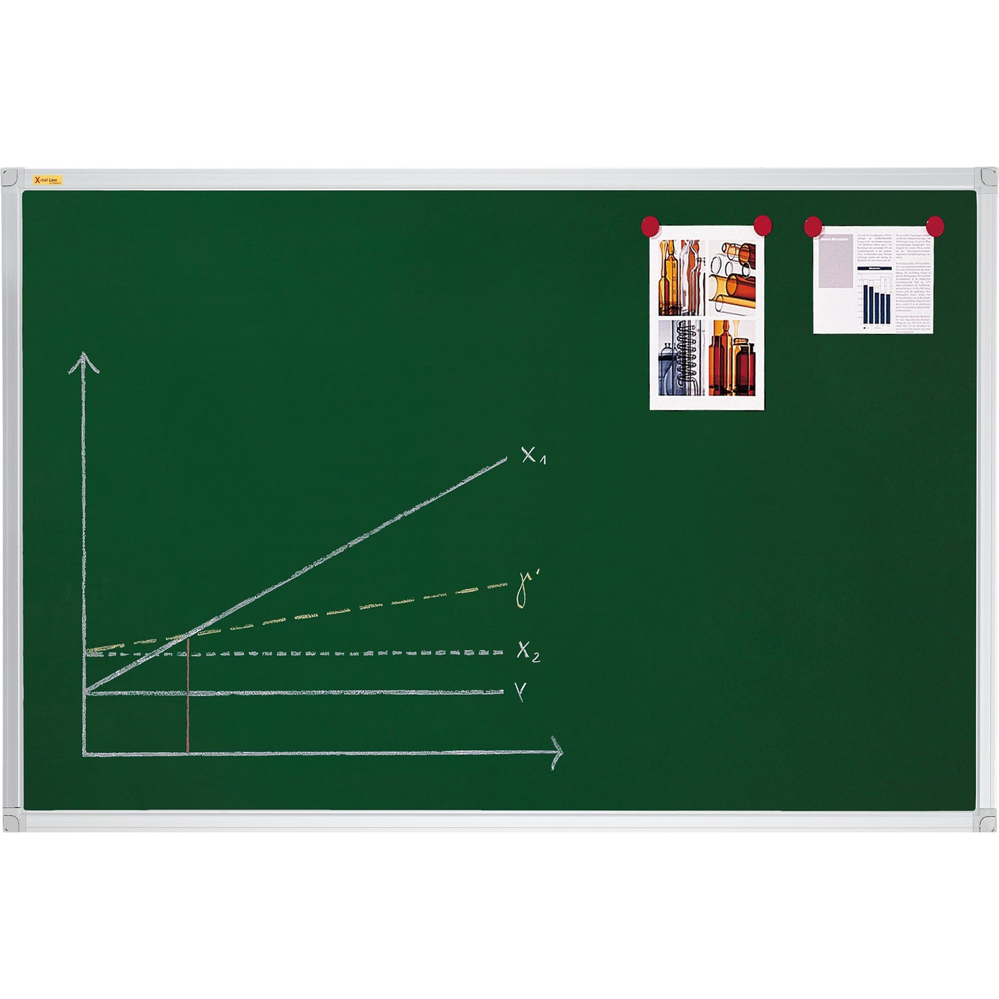 FRANKEN Kreidetafel X-tra!Line Tafel magnethaftend Aluminium dunkelgrün lackiert