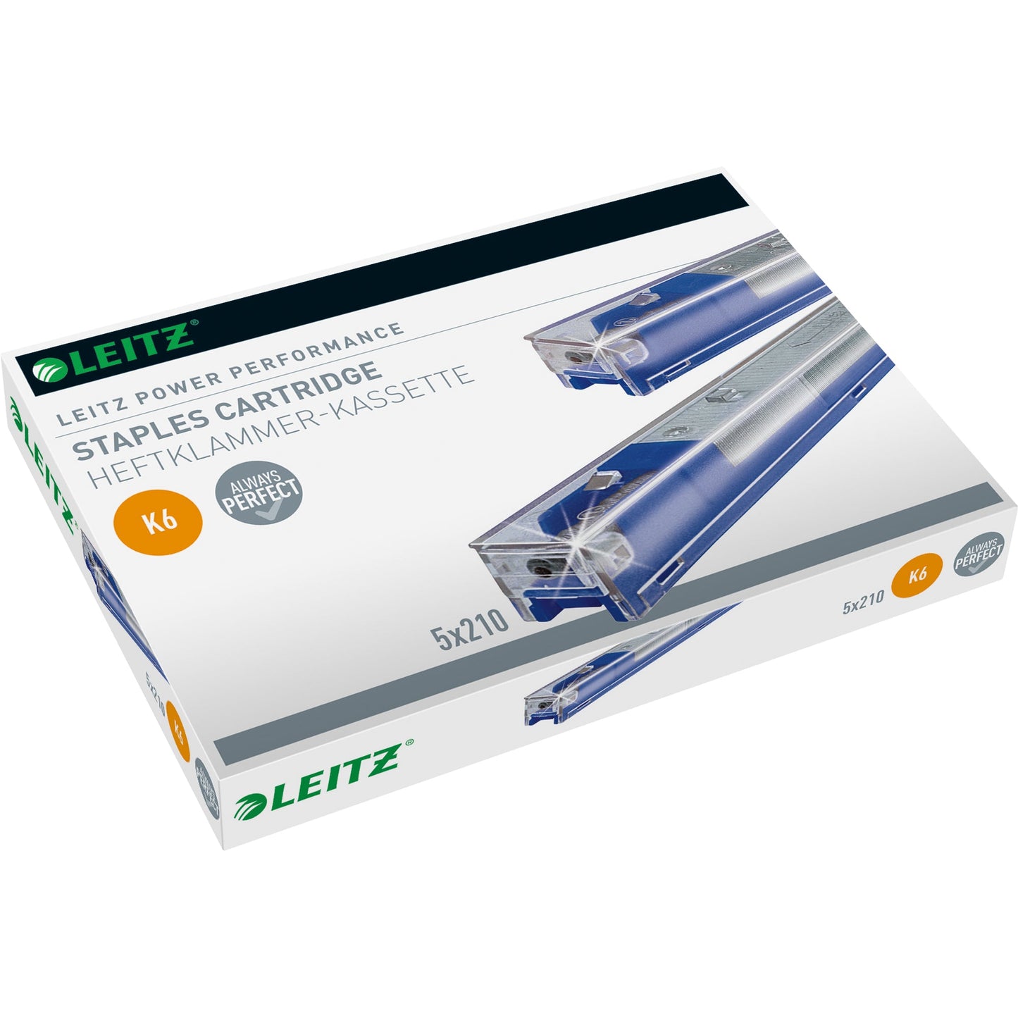 Leitz Heftklammerkassette K6 Leitz Blockheftgerät 5551, 5550 26/6 25 Bl. (80 g/m²) blau 5 x 210 St./Pack.