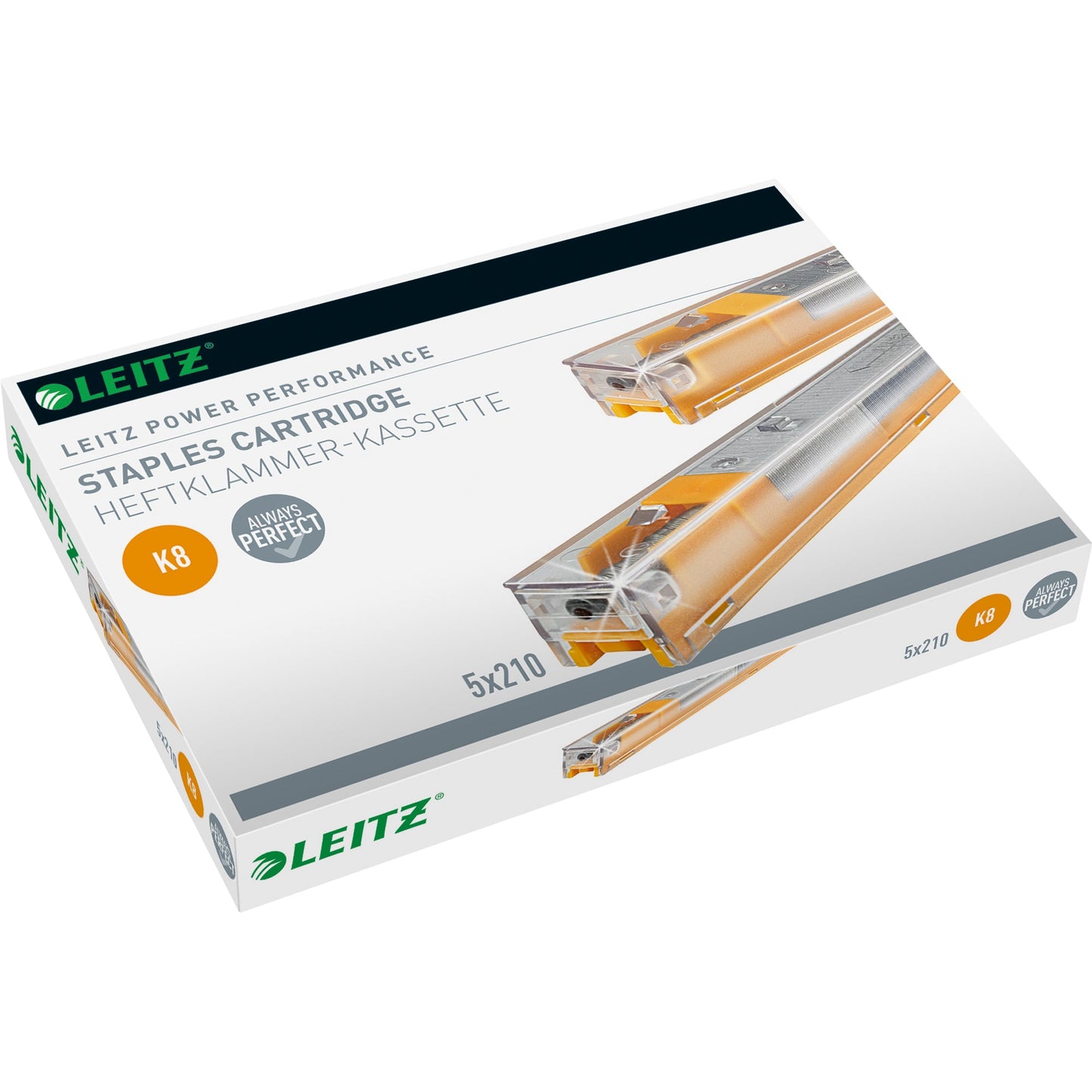Leitz Heftklammerkassette K8 Leitz Blockheftgerät 5551, 5550 26/8 40 Bl. (80 g/m²) gelb 5 x 210 St./Pack.
