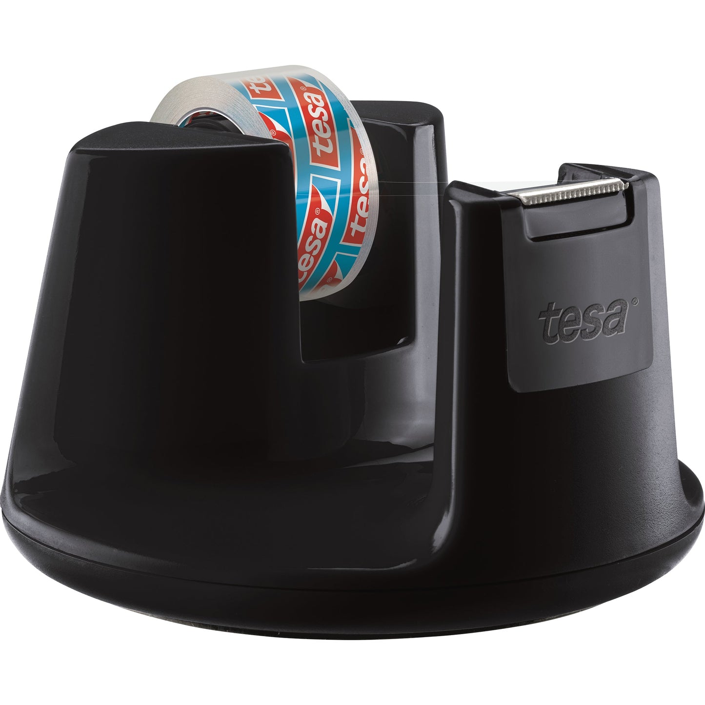 tesa® Tischabroller Easy Cut® Compact 19 mm x 33 m (B x L) inkl. 1 Rolle tesafilm® kristall-klar 15 mm x 10 m (B x L) ohne Lösungsmittel schwarz