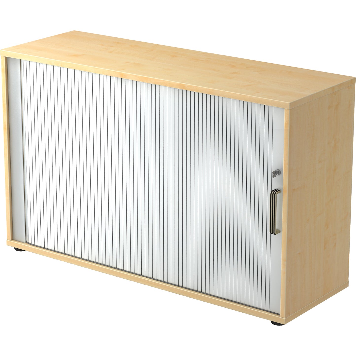 Hammerbacher Rollladenschrank 1.200 x 748 x 400 mm (B x H x T) silber ahorn