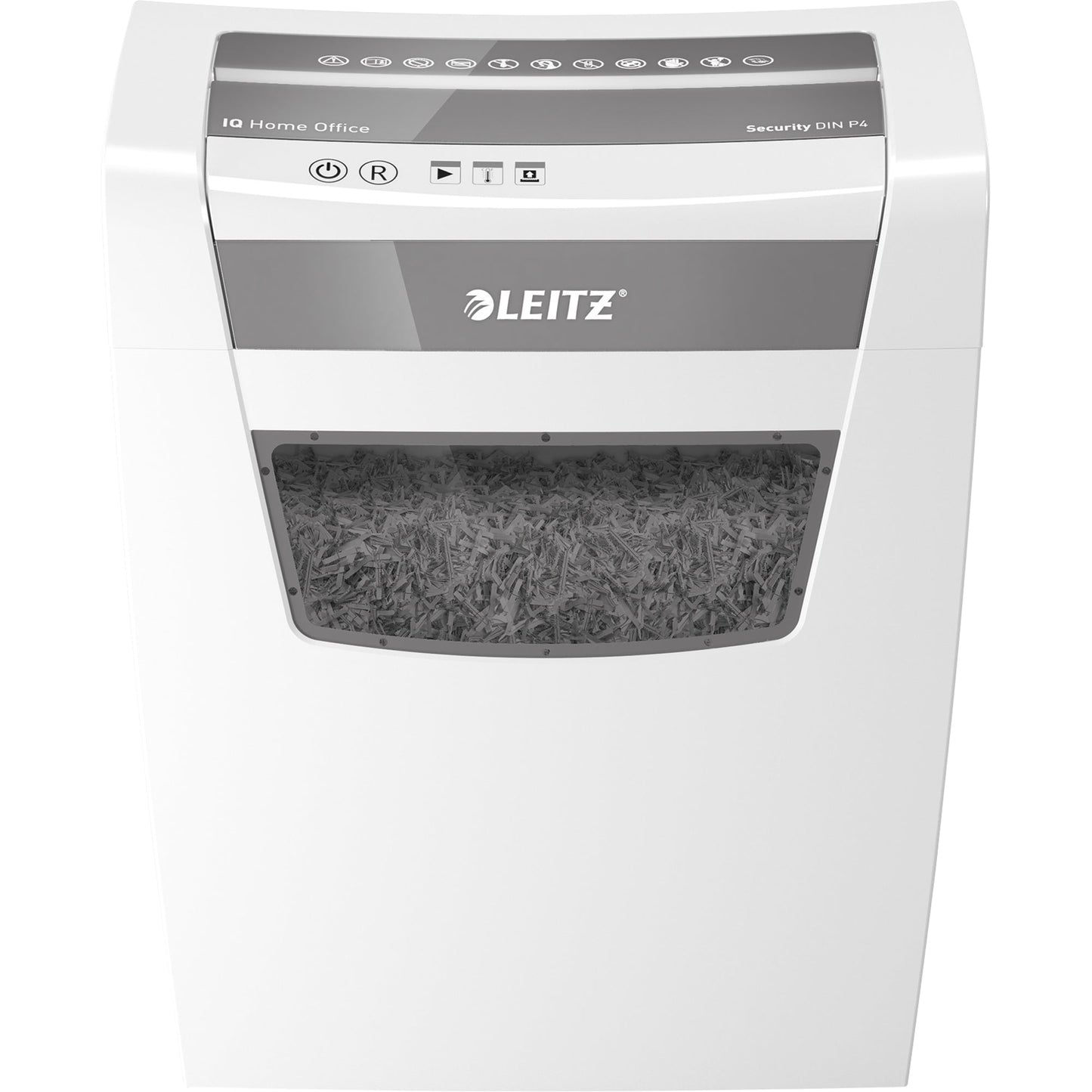 Leitz Aktenvernichter IQ Home Office P-4 Papier, Heftklammern, Büroklammern Partikelschnitt weiß